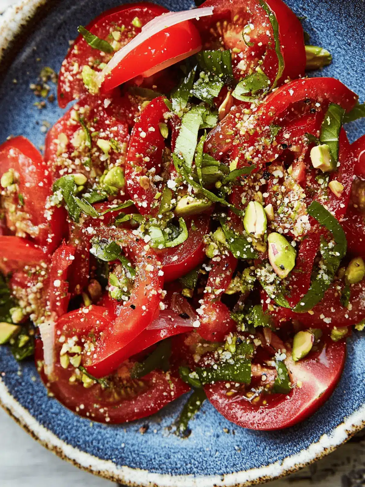 Zesty Tomato Salad with Pistachios and Scallions Delight 4 Tomatoes with Pistachios and Scallions