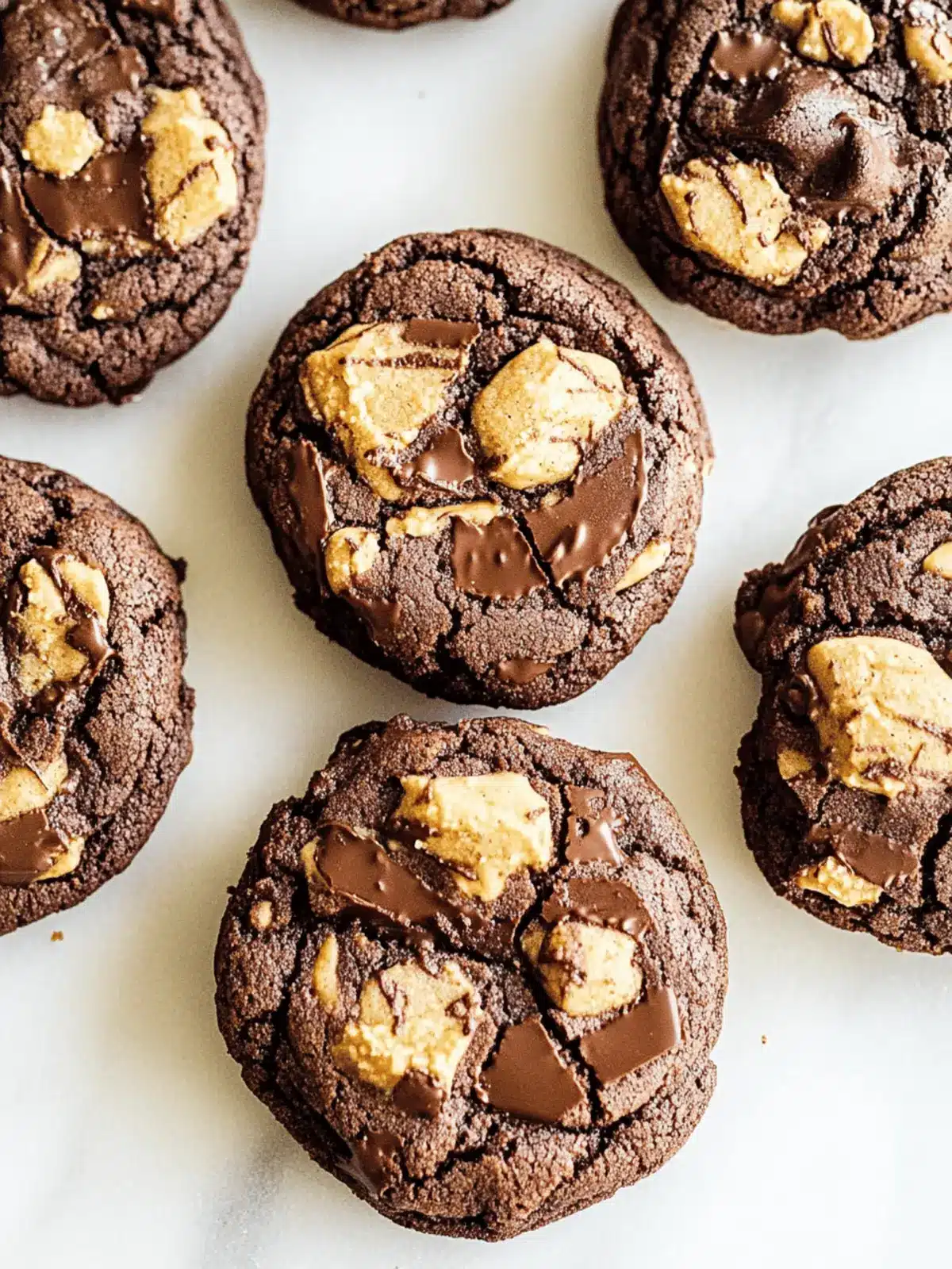 Indulge in Fudgy Triple Chocolate Peanut Butter Cookies 4 Triple Chocolate Peanut Butter Cookies