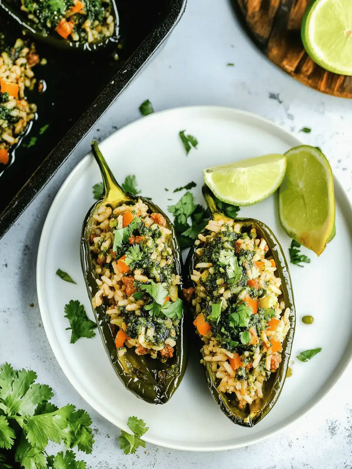 Stuffed Poblano Peppers with Chimichurri Rice and Chorizo Bliss 2 Stuffed Poblano Peppers with Chimichurri Rice and Chorizo