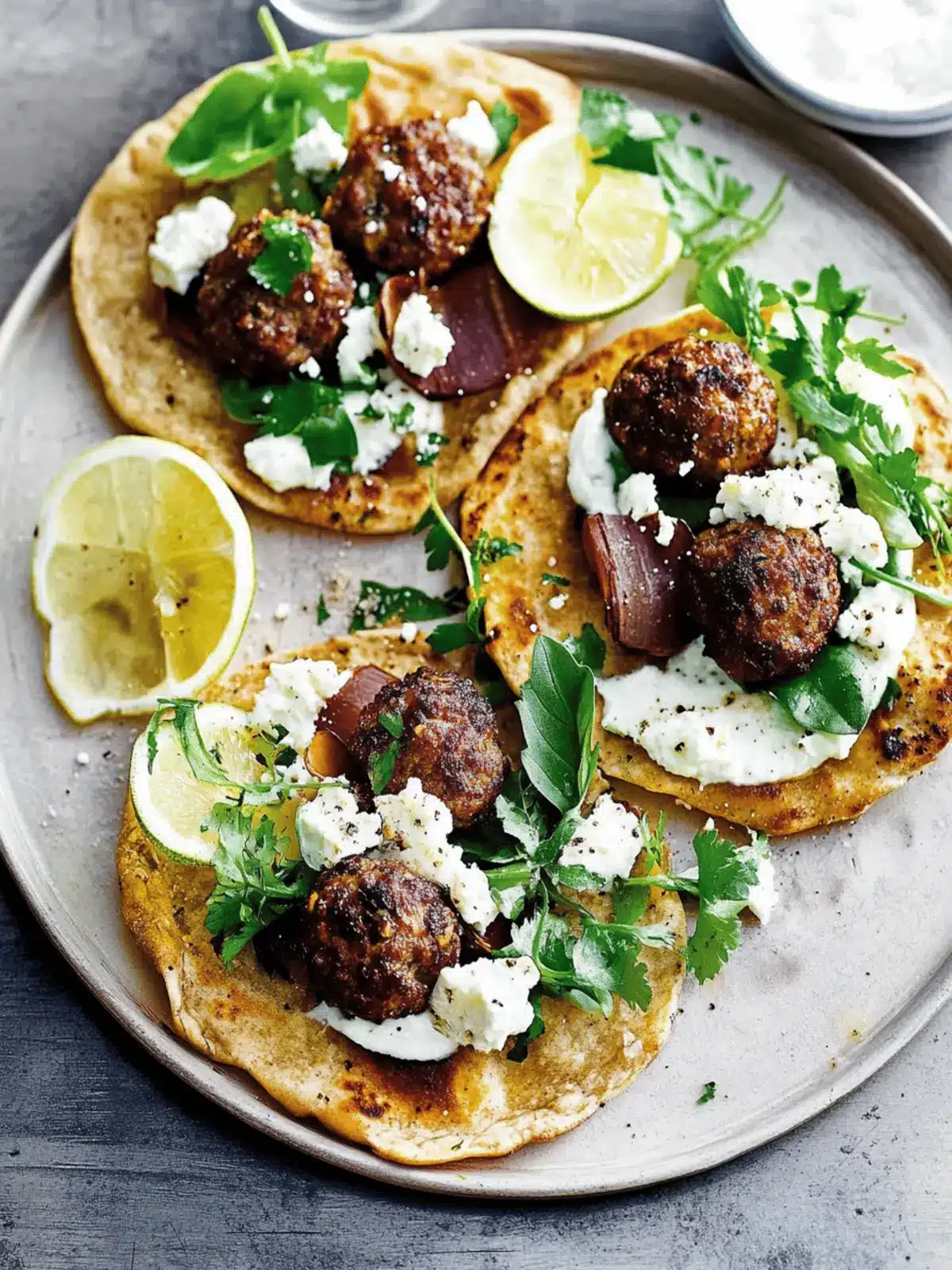 Lamb And Feta Meatball Flatbreads: A Flavor Adventure Awaits 3 Lamb And Feta Meatball Flatbreads