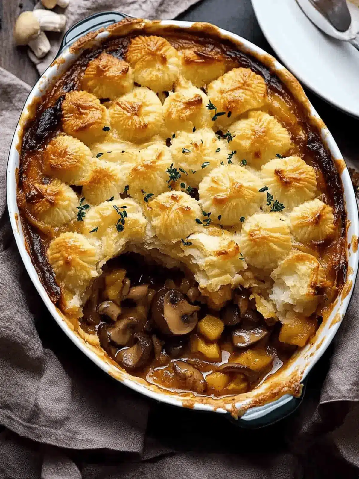 Irresistible Chicken Mushroom Pie with Duchess Potato Bliss 5 Chicken Mushroom Pie with Duchess Potato