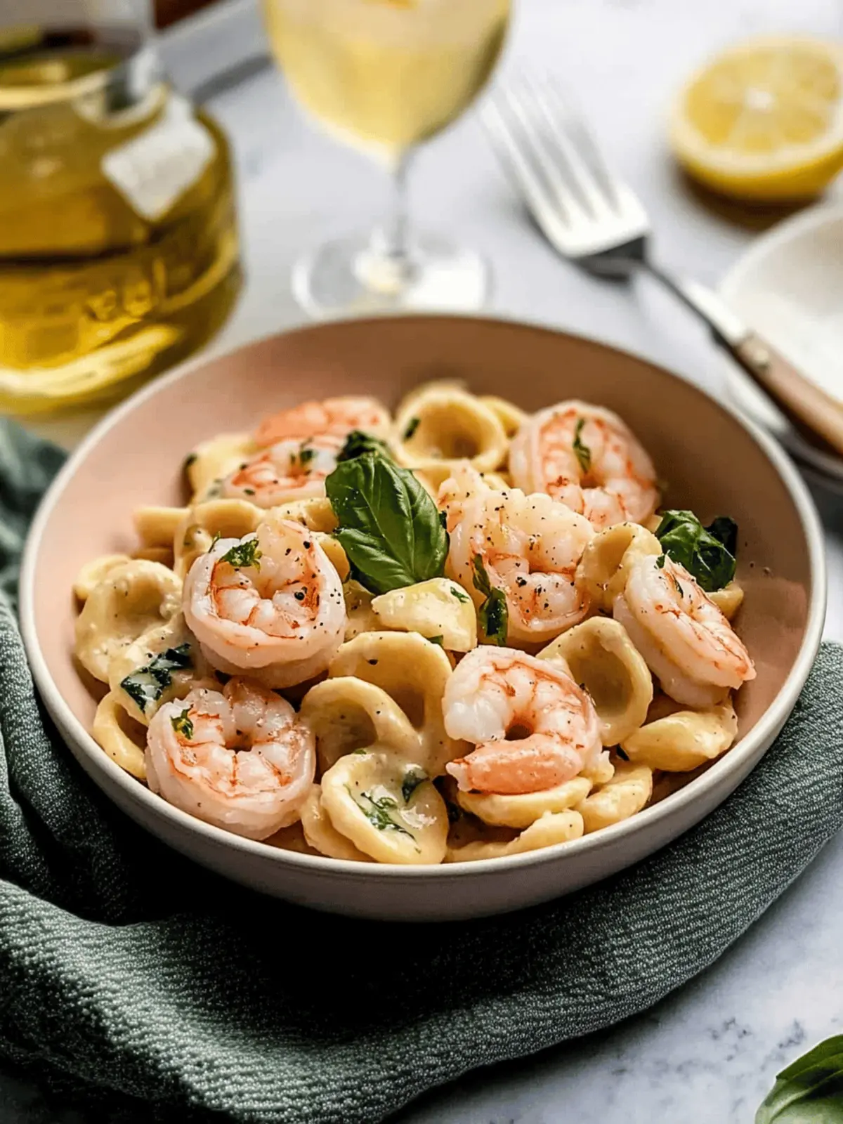 Shrimp Orecchiette with Lemon Garlic Cream Sauce Delight 4 Shrimp Orecchiette with Lemon Garlic Cream Sauce