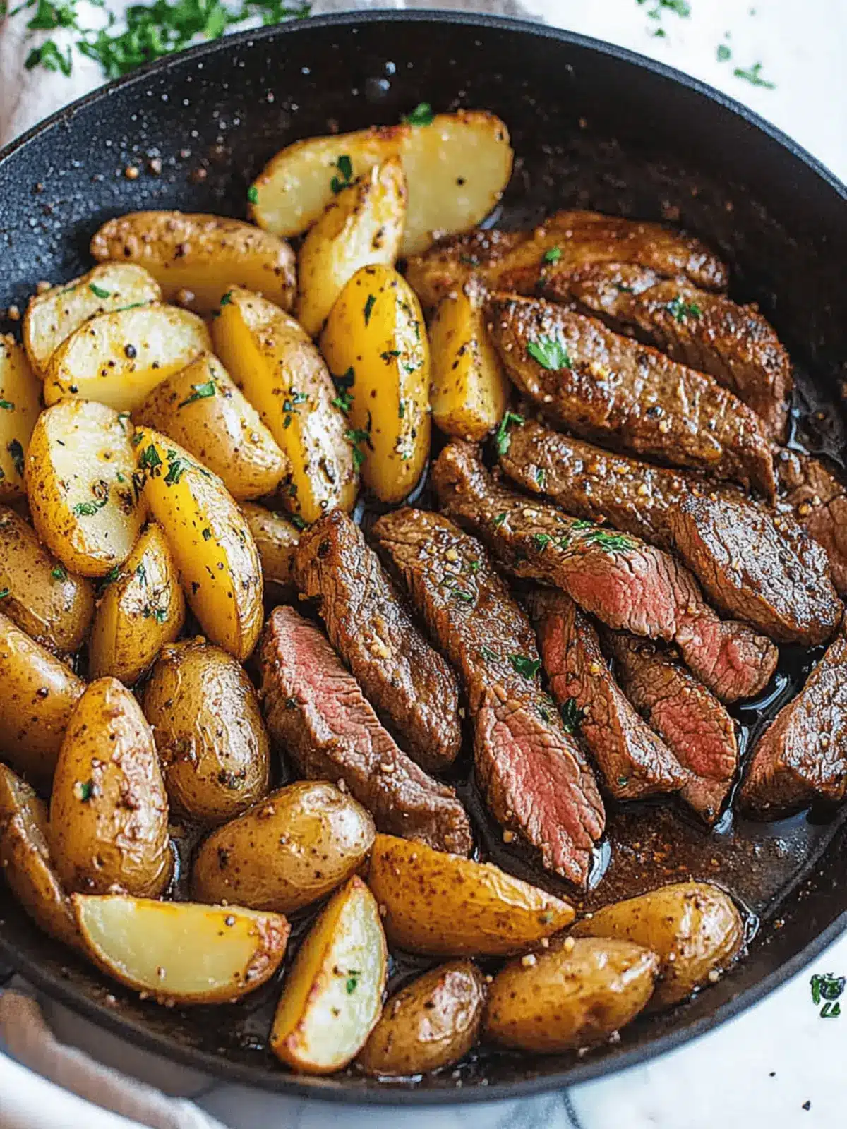 Savory Garlic Butter Steak and Potatoes Skillet Delight 3 Garlic Butter Steak and Potatoes Skillet