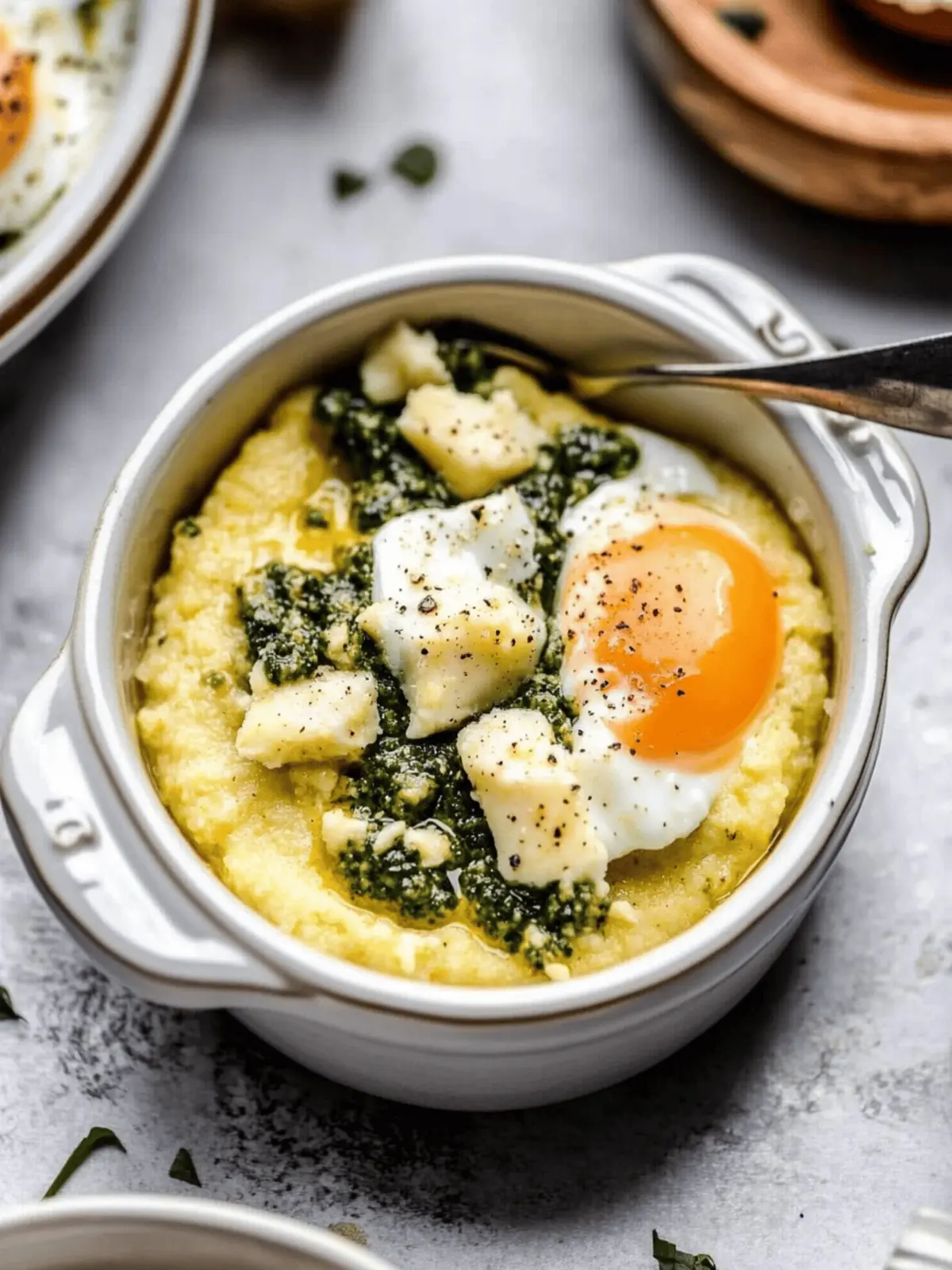 Creamy Breakfast Polenta with Pesto & Eggs for a Cozy Brunch 5 Creamy Breakfast Polenta with Pesto & Eggs