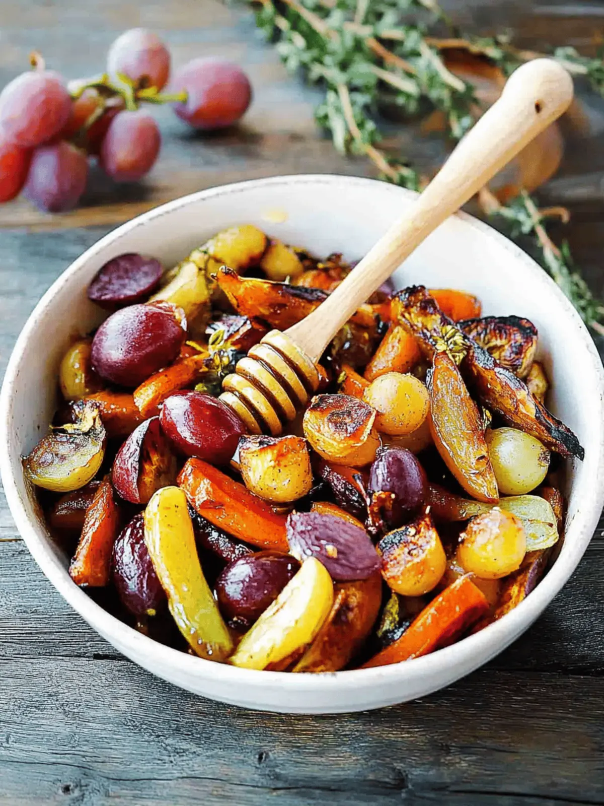 Roasted Veggies with Grapes and Honey for a Sweet Surprise 4 Roasted Veggies with Grapes and Honey