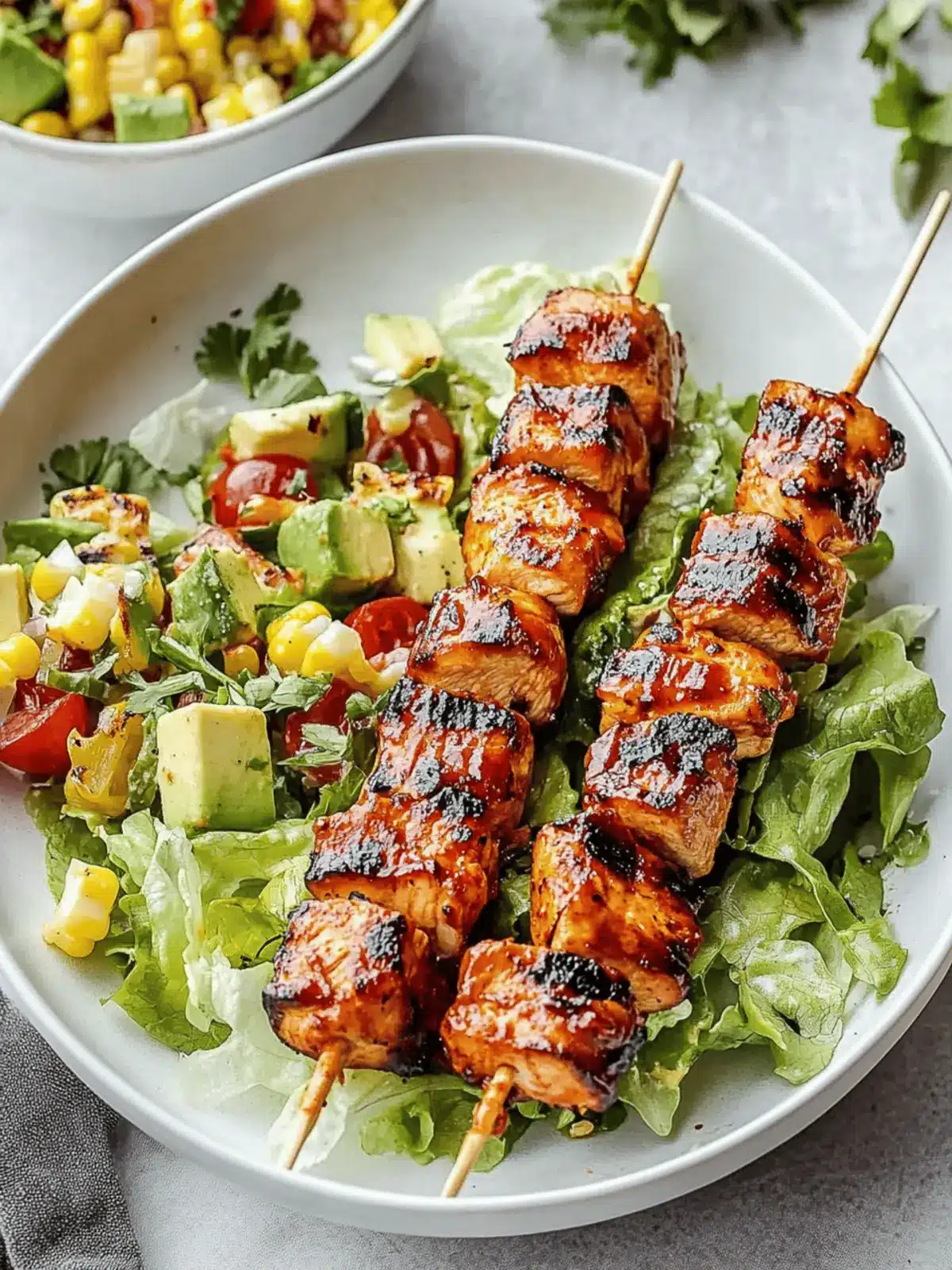BBQ Chicken Skewer Salad: A Savory Summer Delight 4 BBQ Chicken Skewer Salad