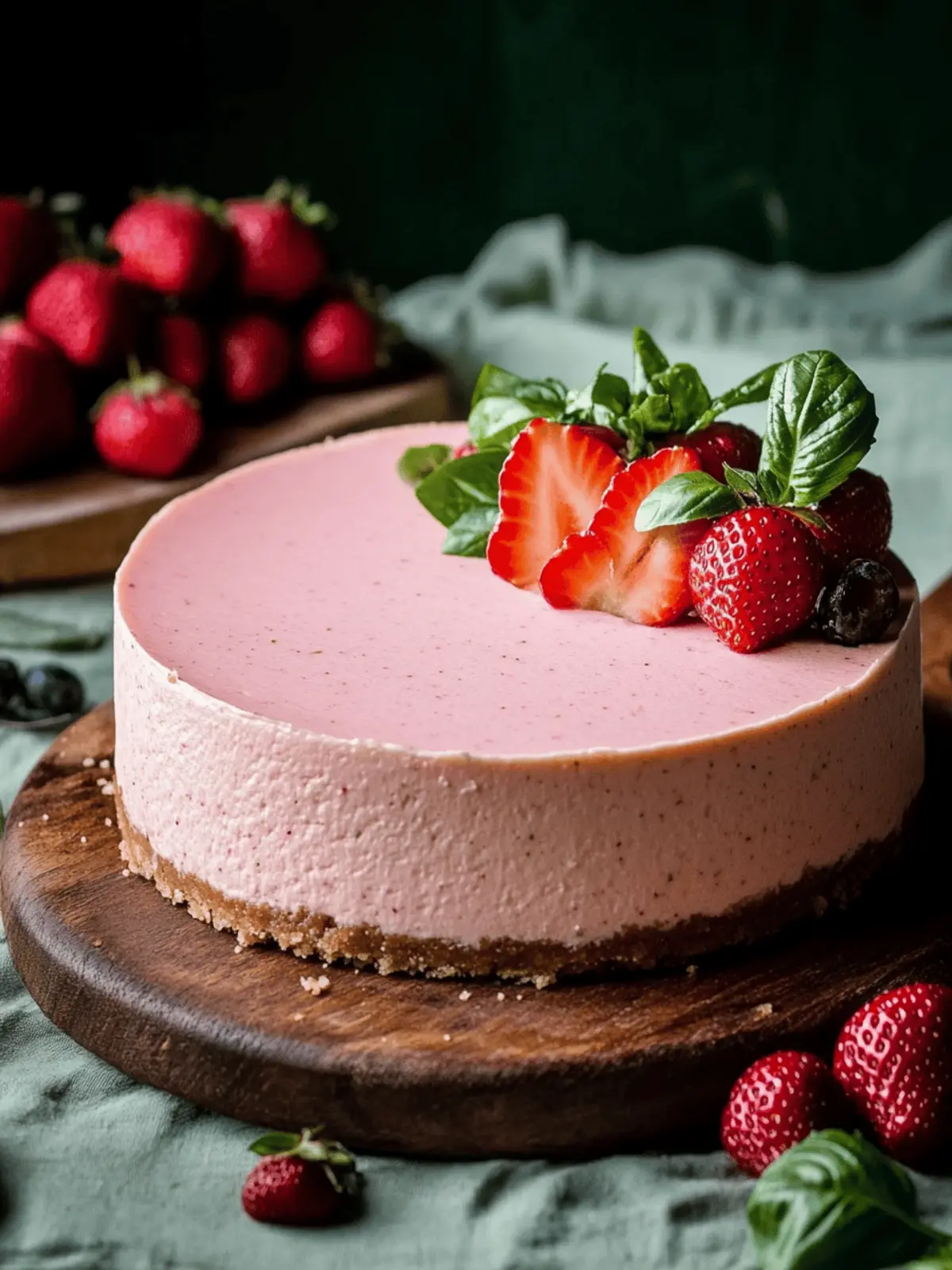 Irresistible Strawberry Basil Cheesecake That's No-Bake Magic 2 Strawberry Basil Cheesecake