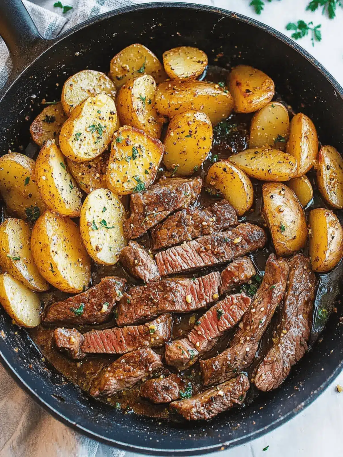 Savory Garlic Butter Steak and Potatoes Skillet Delight 4 Garlic Butter Steak and Potatoes Skillet