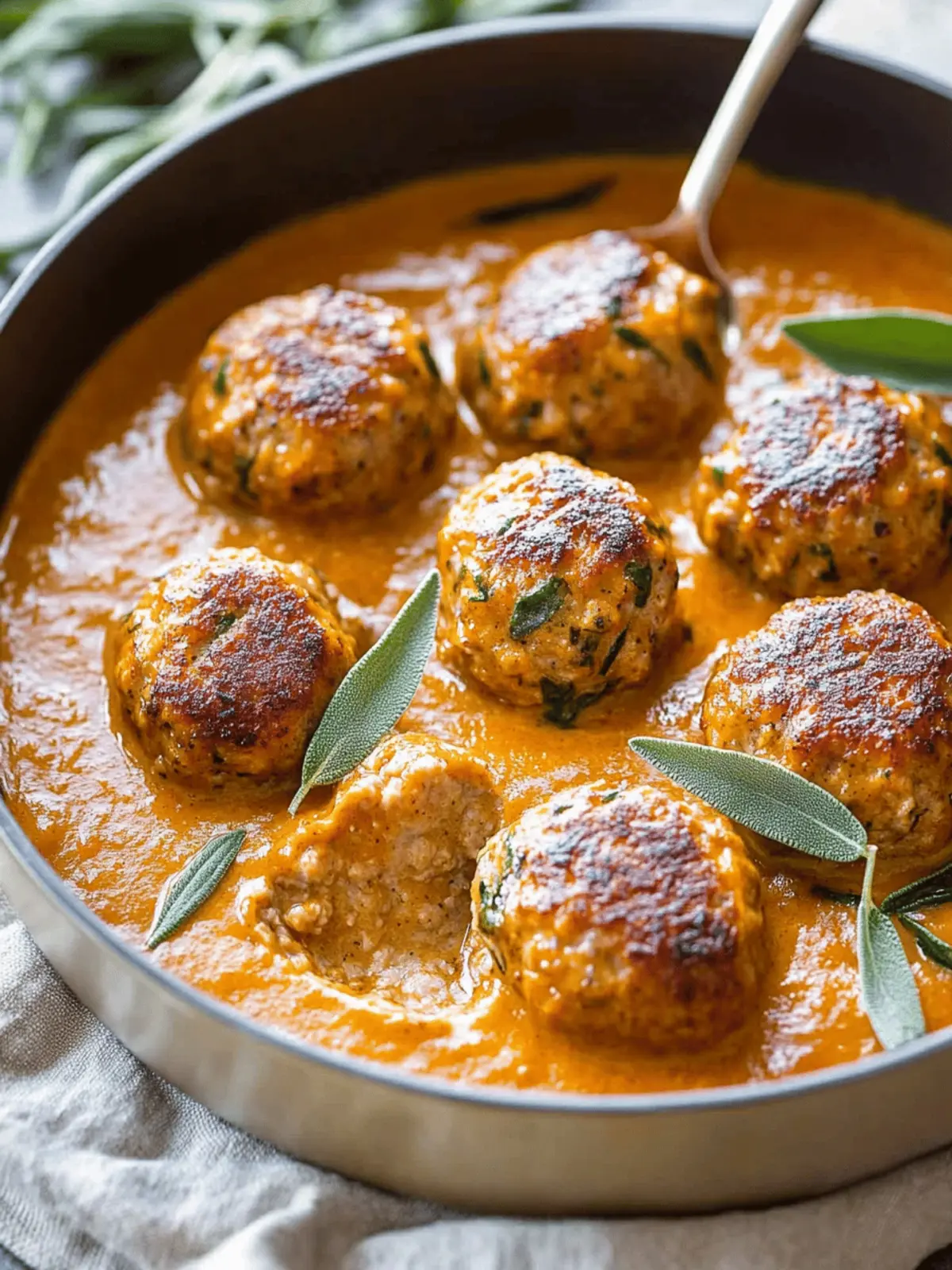 Turkey Meatballs in Pumpkin Sage Sauce for Cozy Fall Nights 3 Turkey Meatballs in Pumpkin Sage Sauce