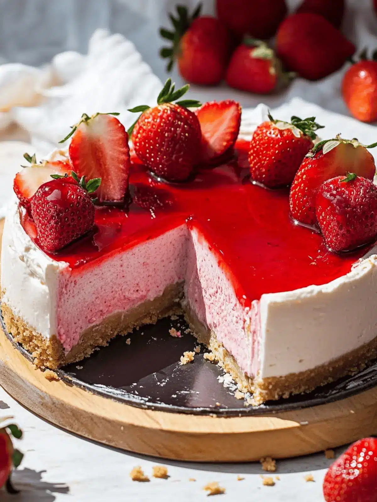 Decadent Strawberry Cheesecake with Buttery Shortbread Crust 2 Strawberry Cheesecake