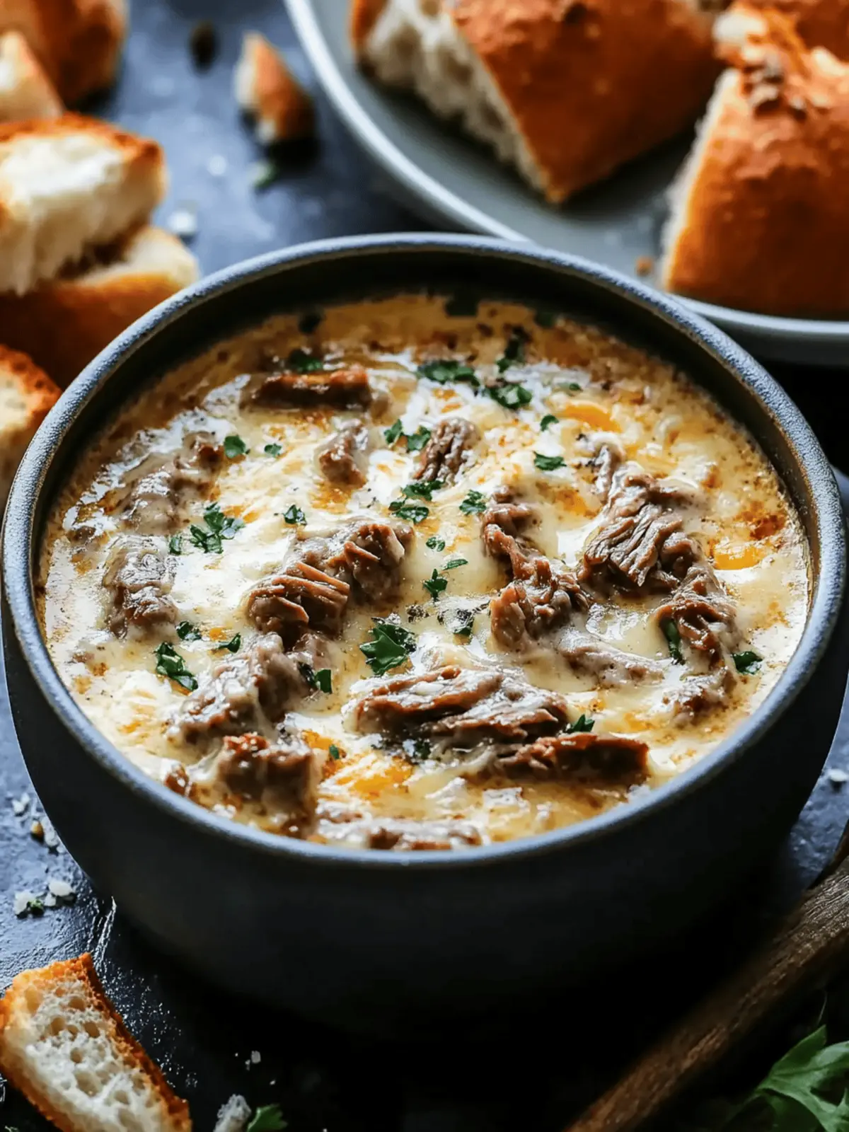 Hearty Creamy Philly Cheese Steak Soup for Cozy Nights 4 Creamy Philly Cheese Steak Soup