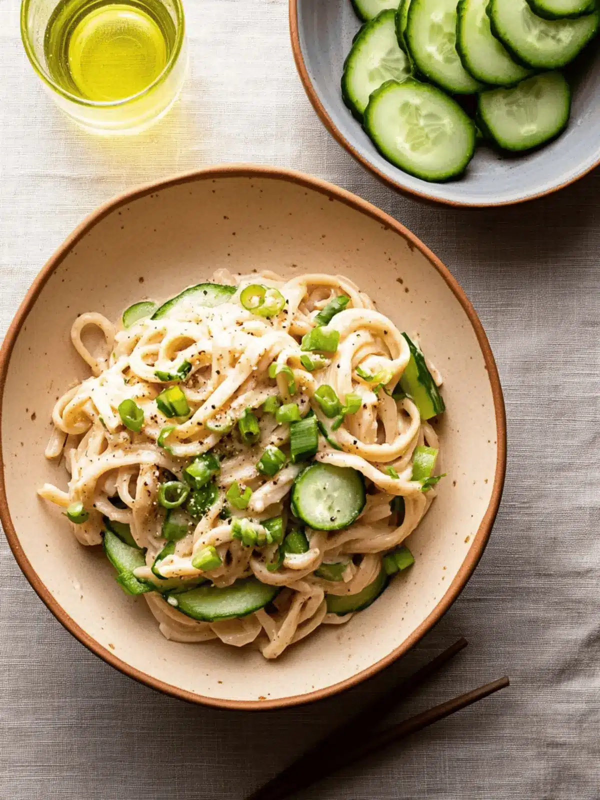Chill Out with Cold Tahini Noodles and Crisp Cucumbers 3 Cold Tahini Noodles with Cucumbers