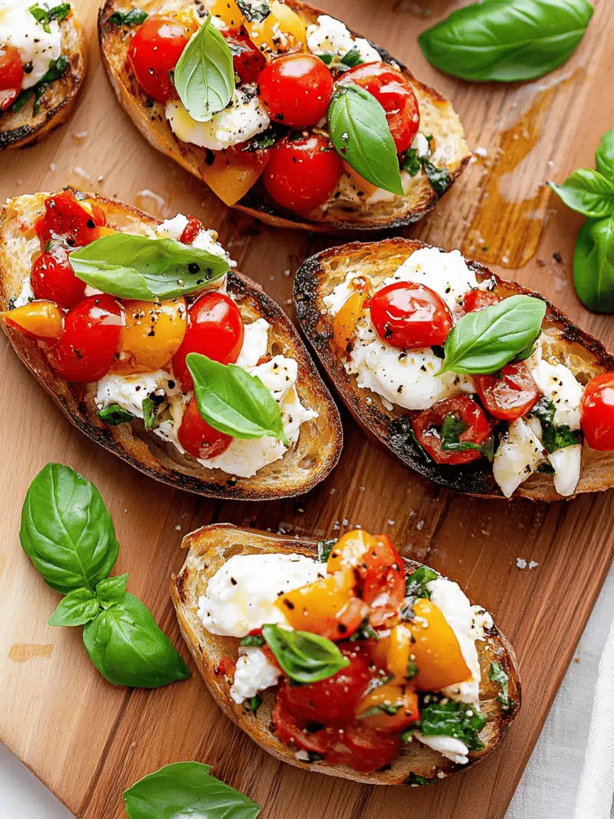 Savory Burrata Bruschetta: A Fresh Summer Delight 3 Burrata Bruschetta