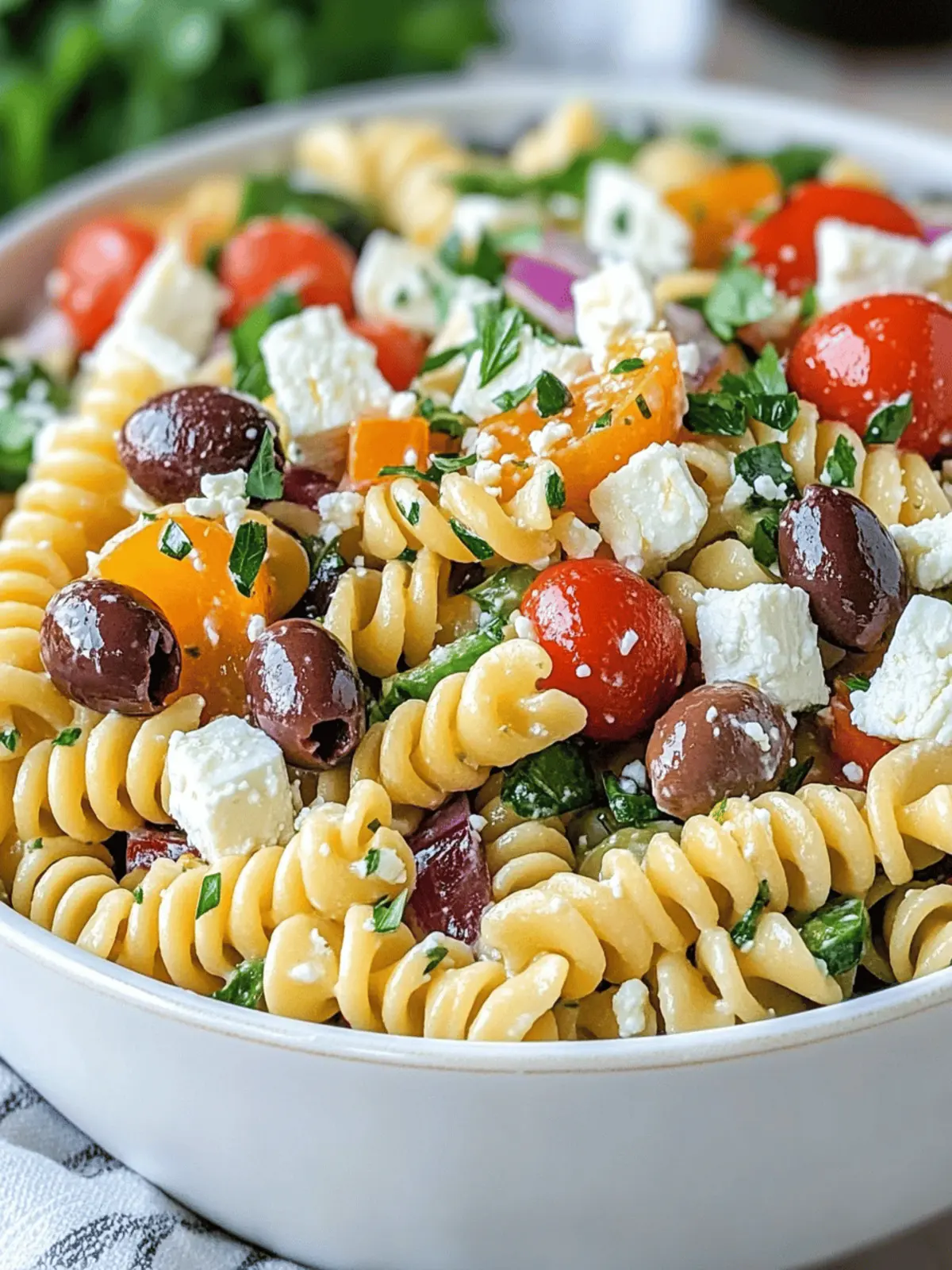 Greek Pasta Salad Recipe with Feta and Olives: Fresh & Easy 4 Greek Pasta Salad Recipe with Feta and Olives
