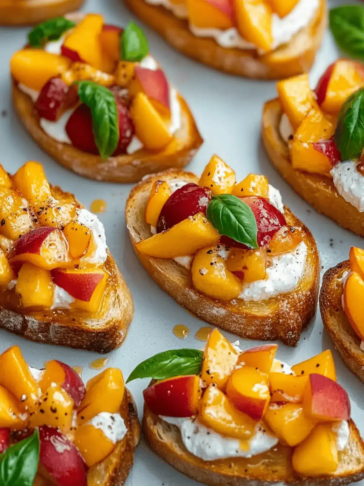 Sun-Kissed Peach Bruschetta: Summer's Favorite Appetizer 2 Sun-Kissed Peach Bruschetta