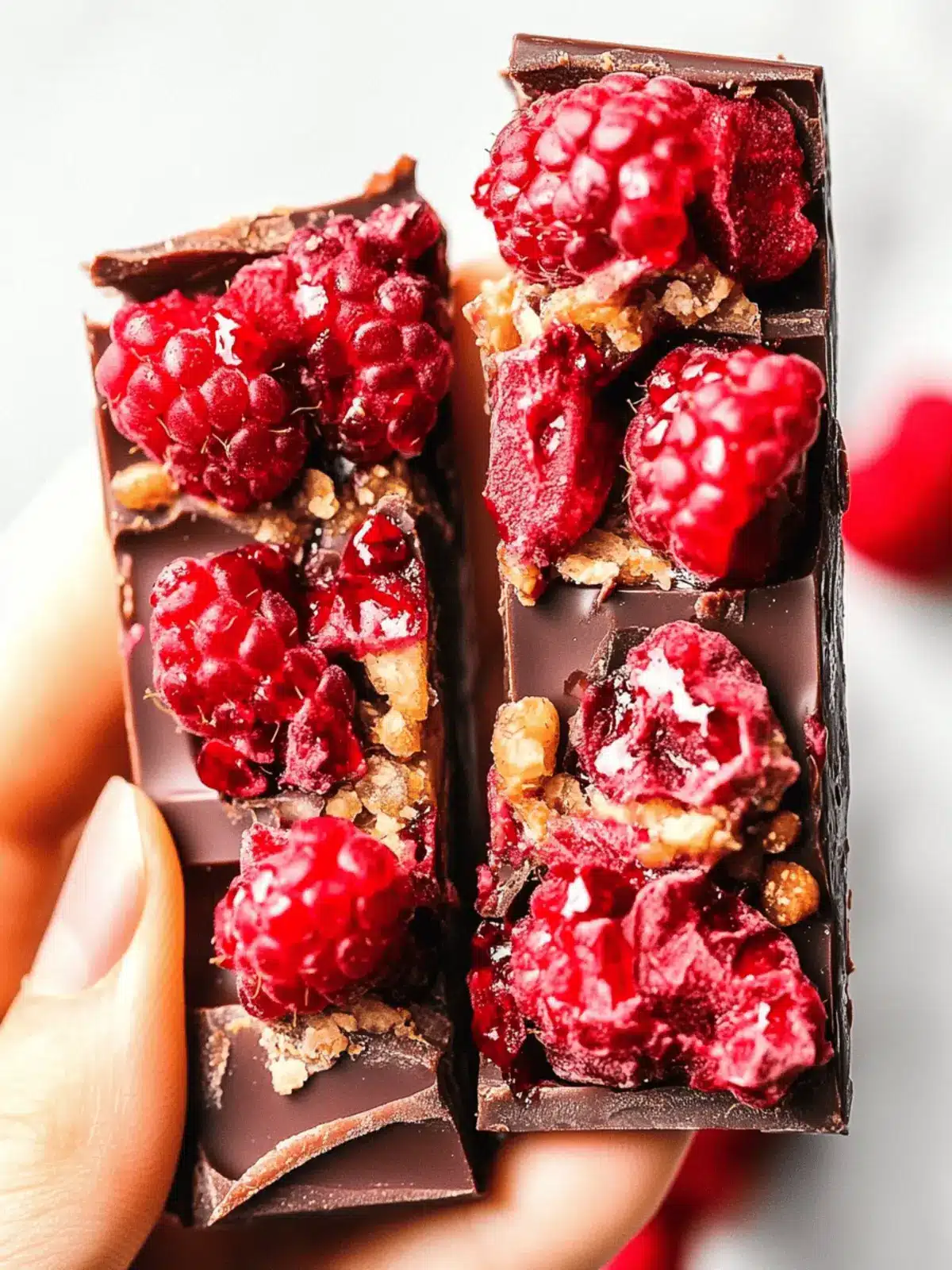 Easy Raspberry Chocolate Bar (3 Ingredients) for Guilt-Free Indulgence 3 Raspberry Chocolate Bar (3 Ingredients)