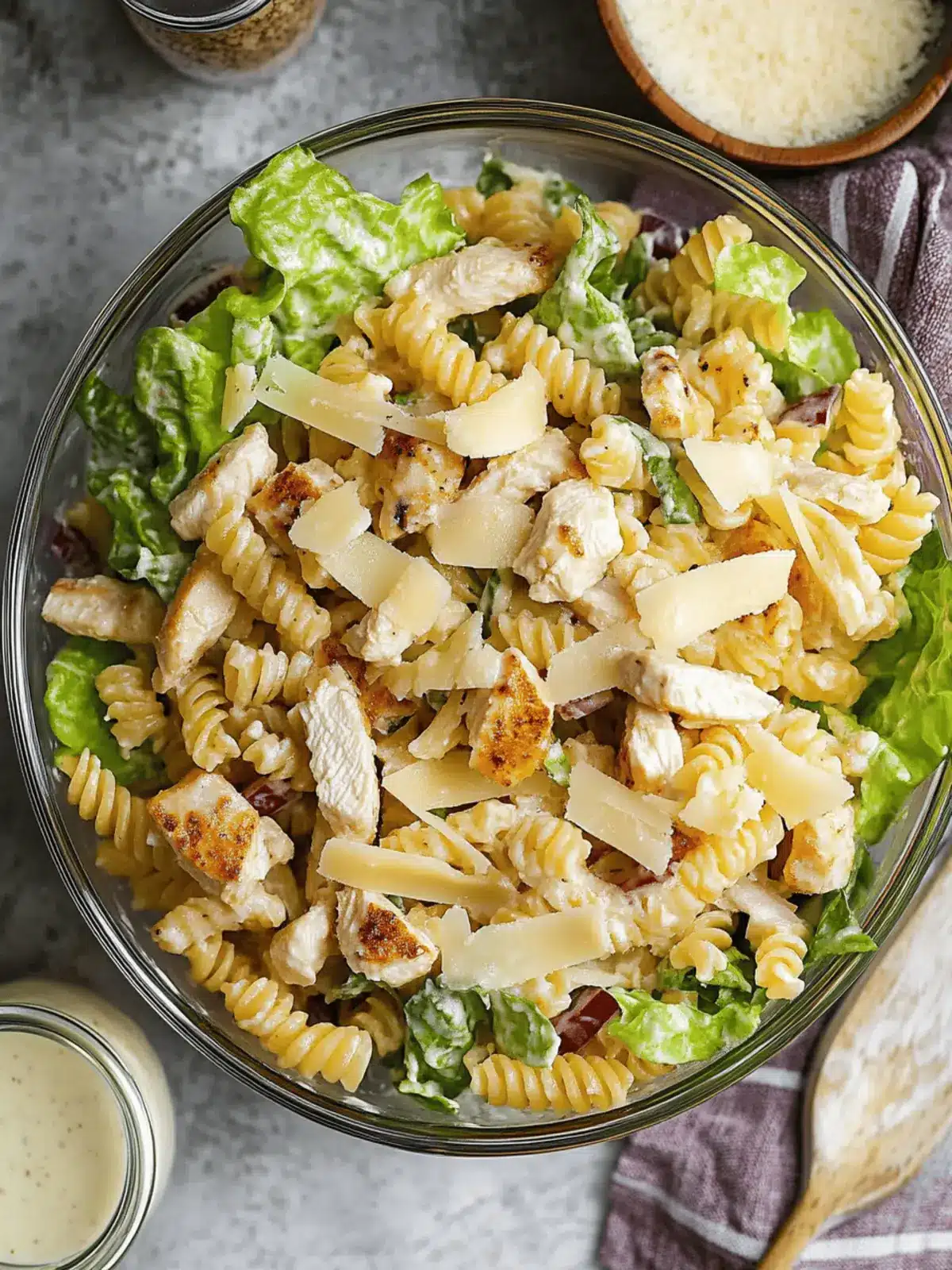 Delicious Chicken Caesar Pasta Salad with Easy Homemade Dressing 3 Chicken Caesar Pasta Salad with Easy Homemade Dressing