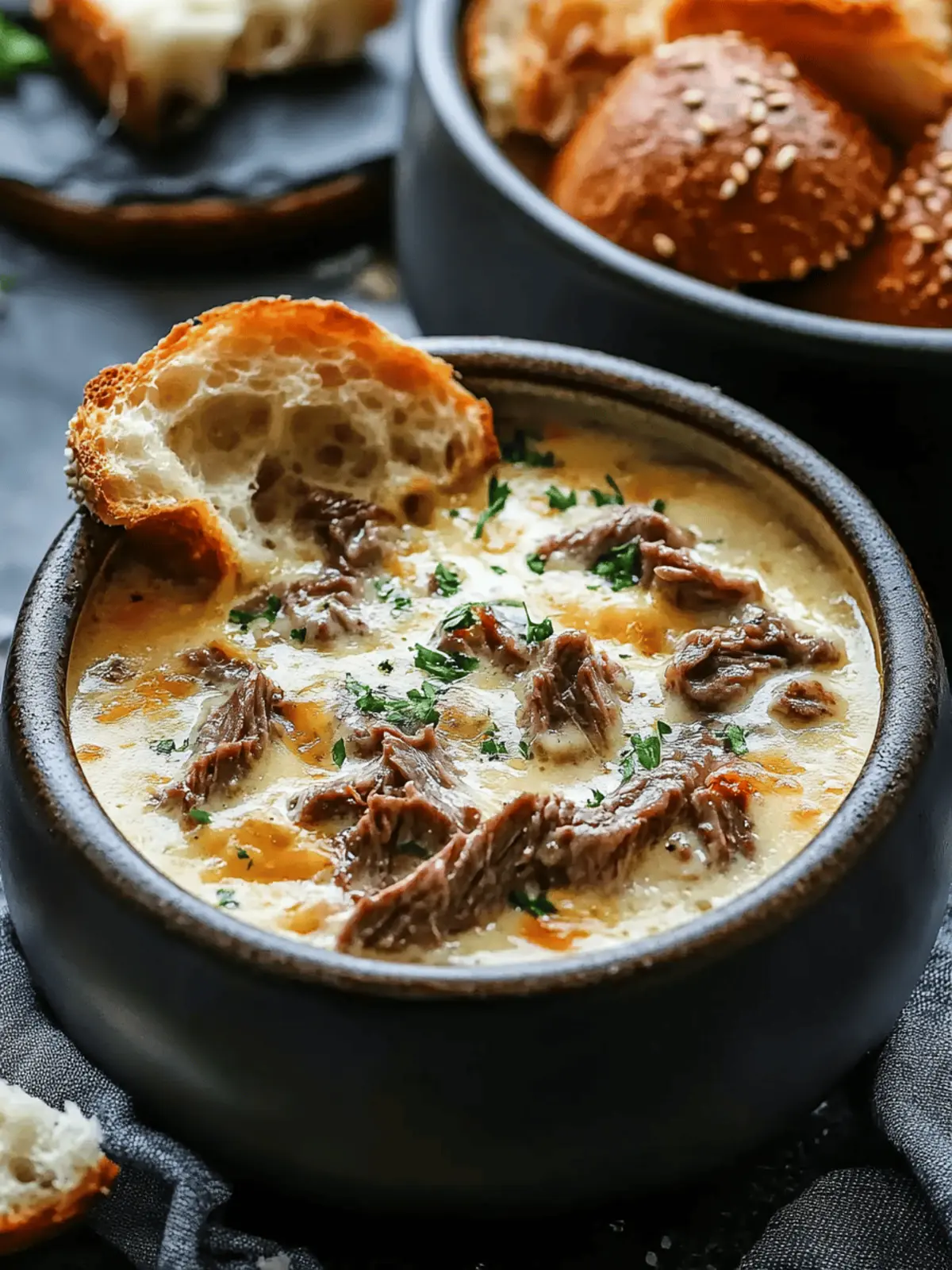 Hearty Creamy Philly Cheese Steak Soup for Cozy Nights 3 Creamy Philly Cheese Steak Soup