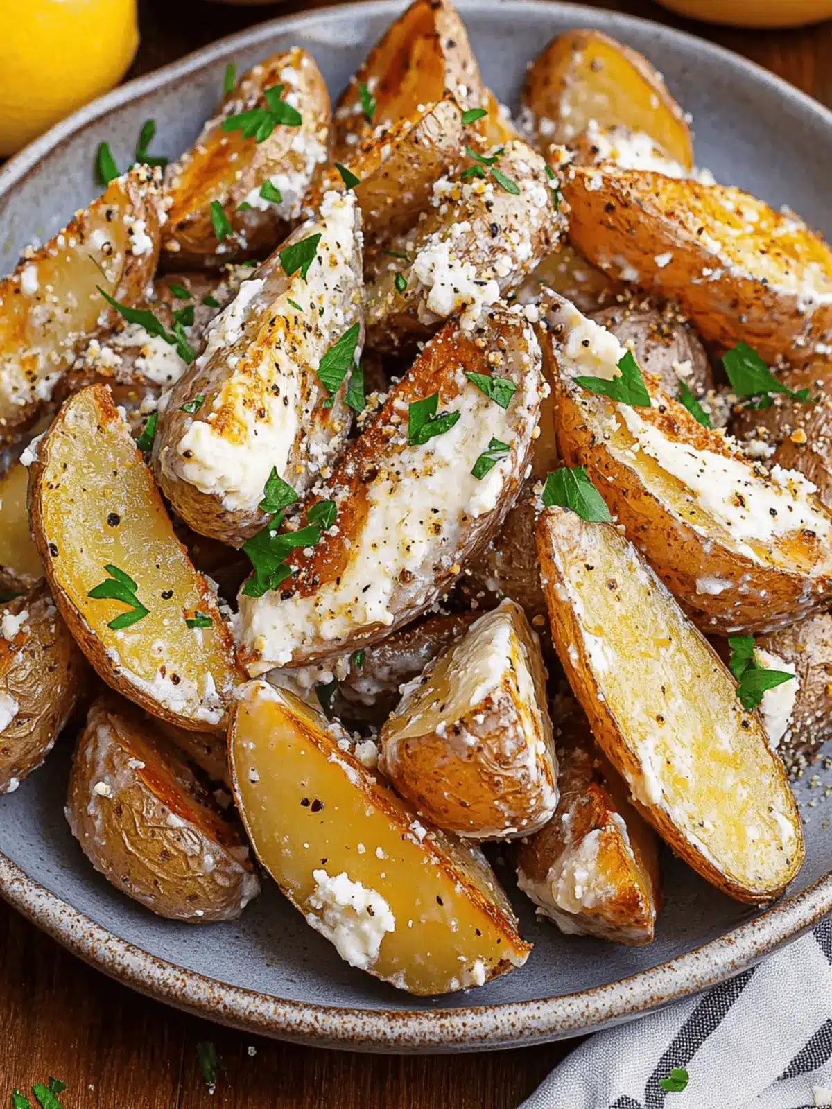 Savor Roasted Potatoes in Melted Goat Cheese Dressing Today 4 Roasted Potatoes in a Melted Goat Cheese Dressing