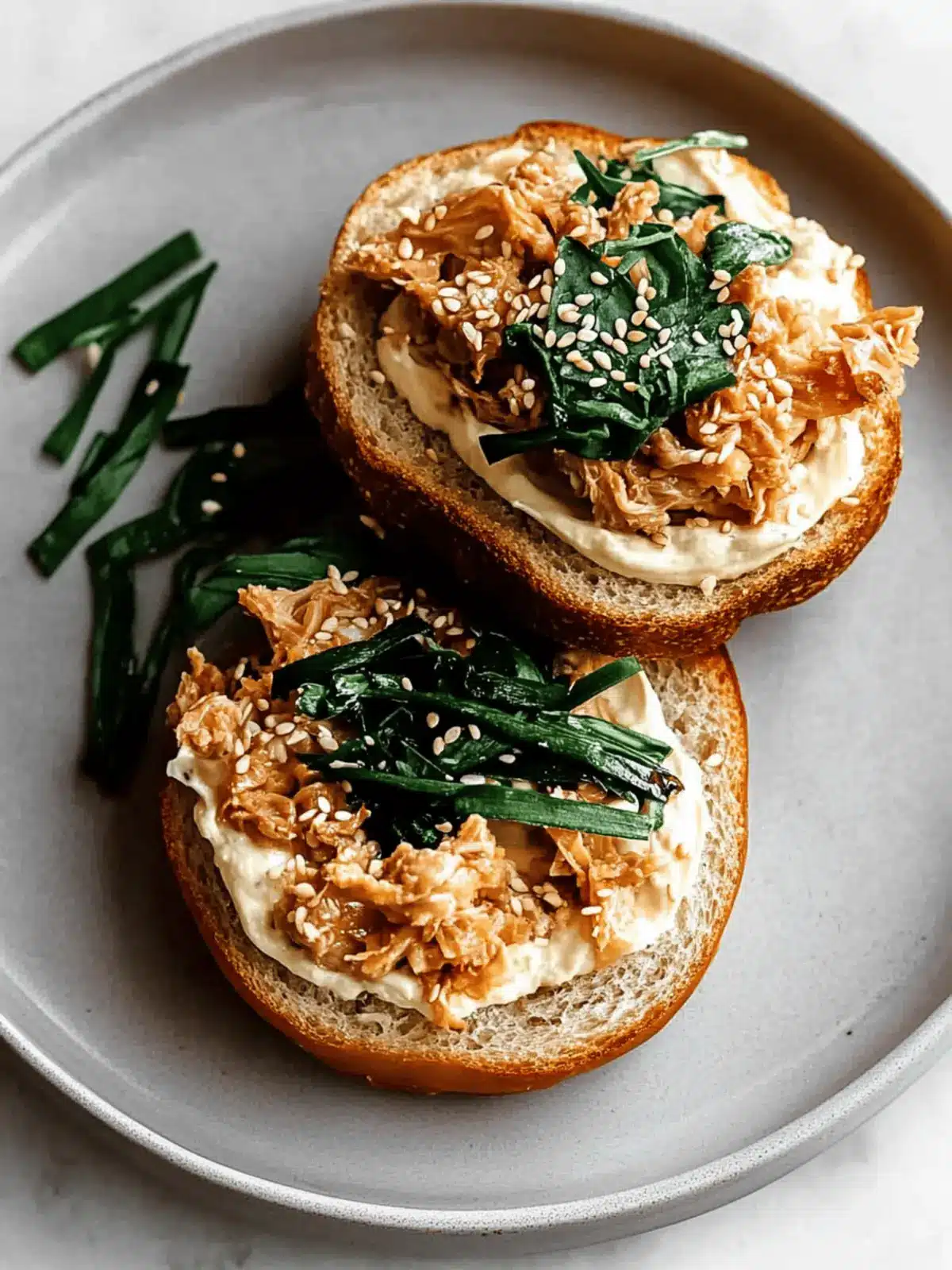 Spice Up Mornings with a Kimchi Cream Cheese Bagel Delight 3 Kimchi Cream Cheese Bagel