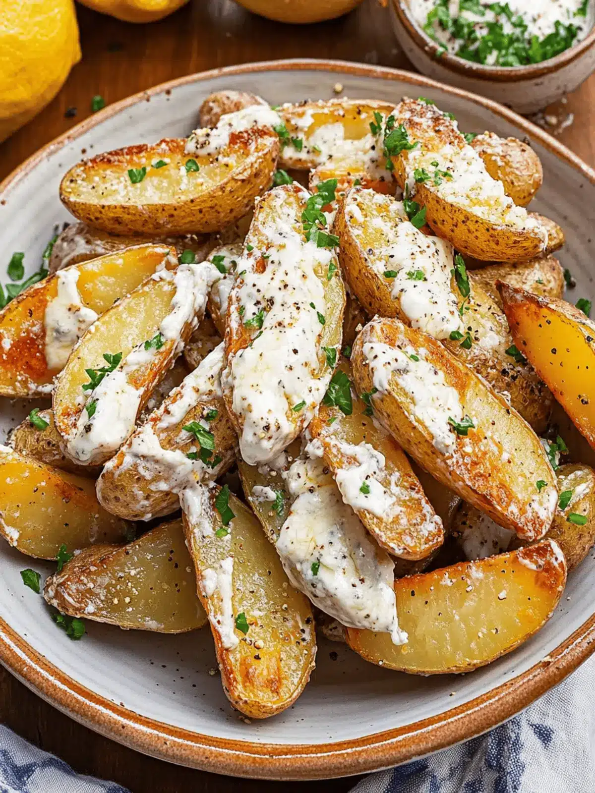 Savor Roasted Potatoes in Melted Goat Cheese Dressing Today 3 Roasted Potatoes in a Melted Goat Cheese Dressing