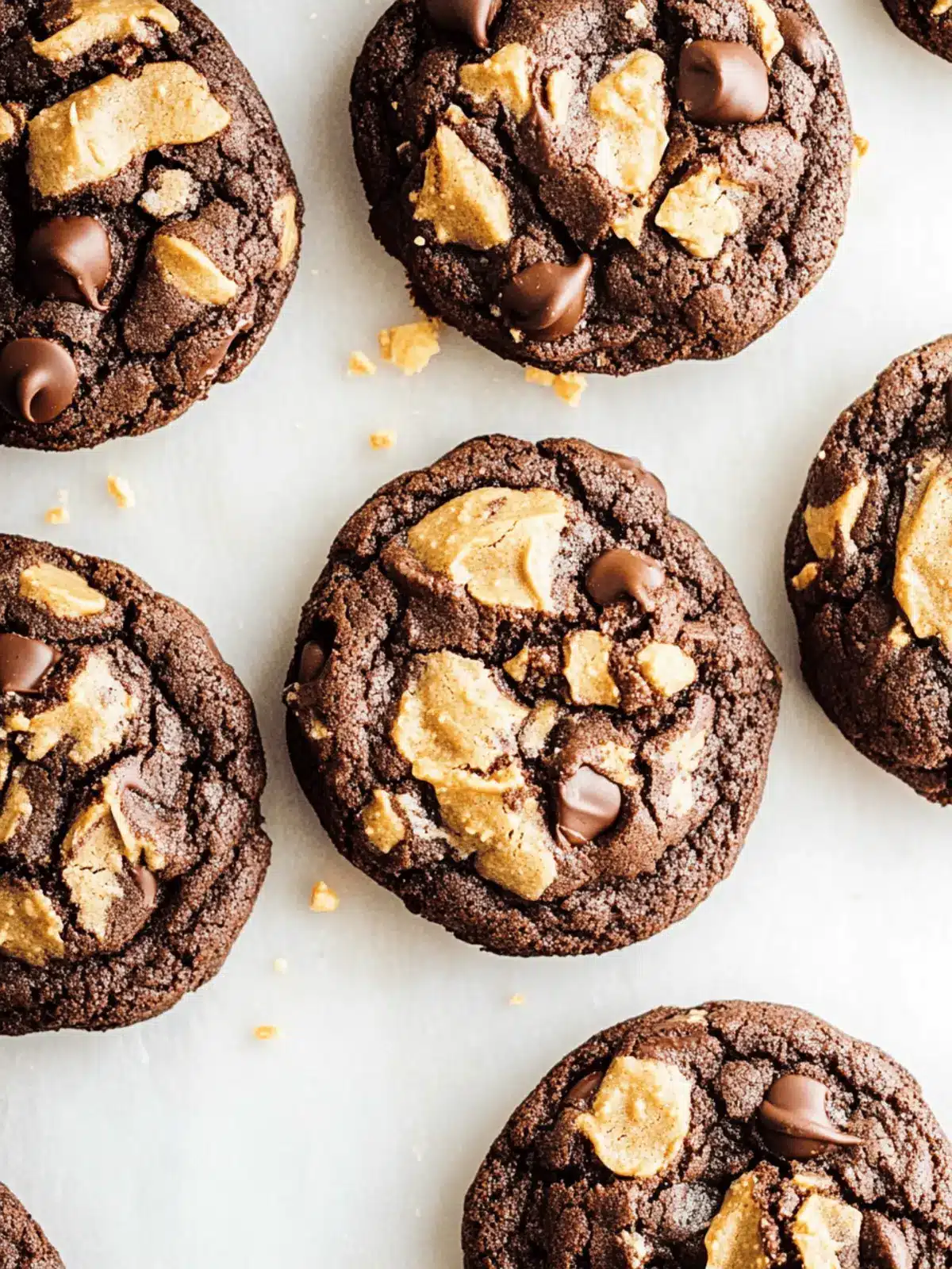 Indulge in Fudgy Triple Chocolate Peanut Butter Cookies 3 Triple Chocolate Peanut Butter Cookies