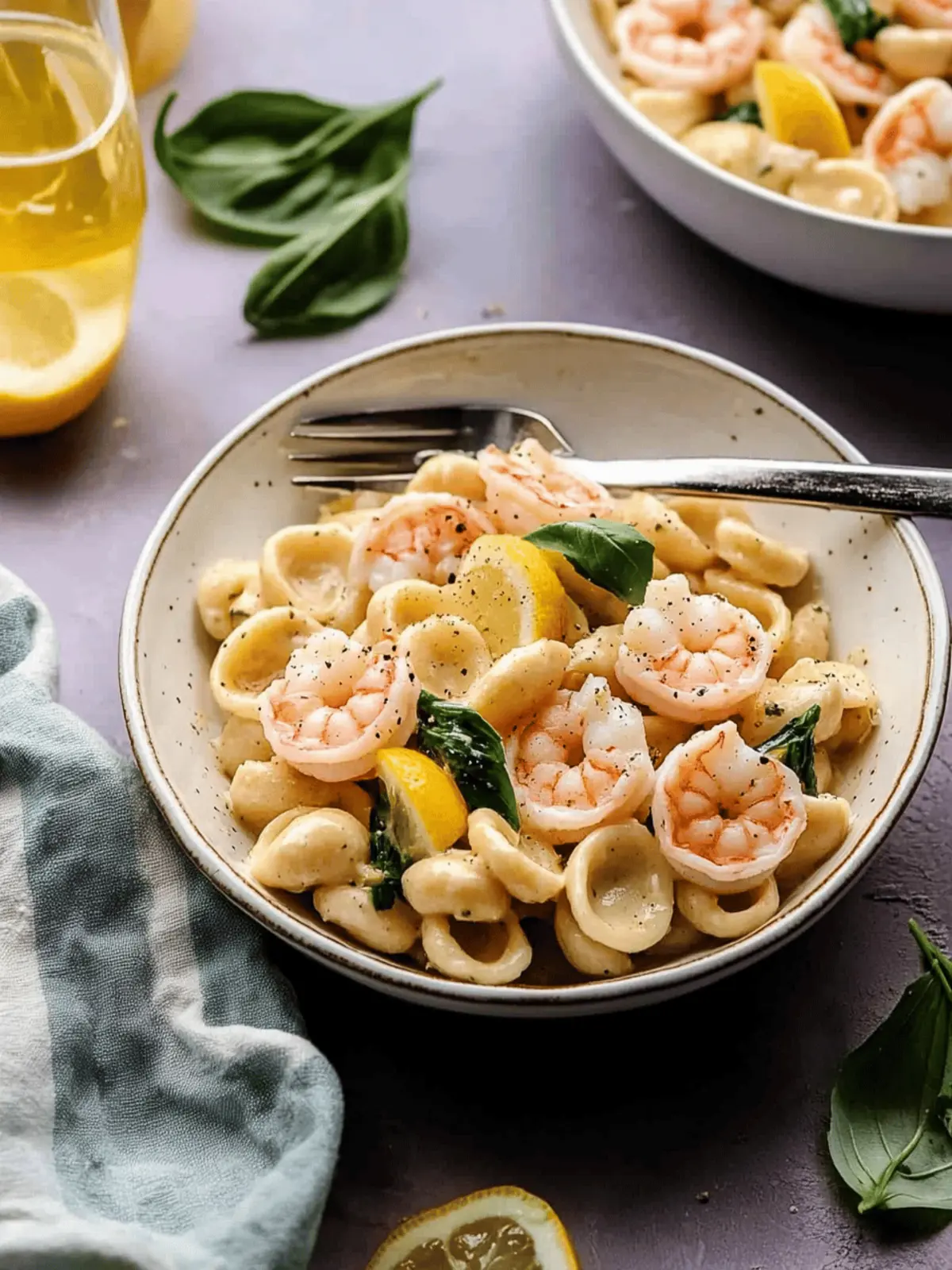 Shrimp Orecchiette with Lemon Garlic Cream Sauce Delight 2 Shrimp Orecchiette with Lemon Garlic Cream Sauce