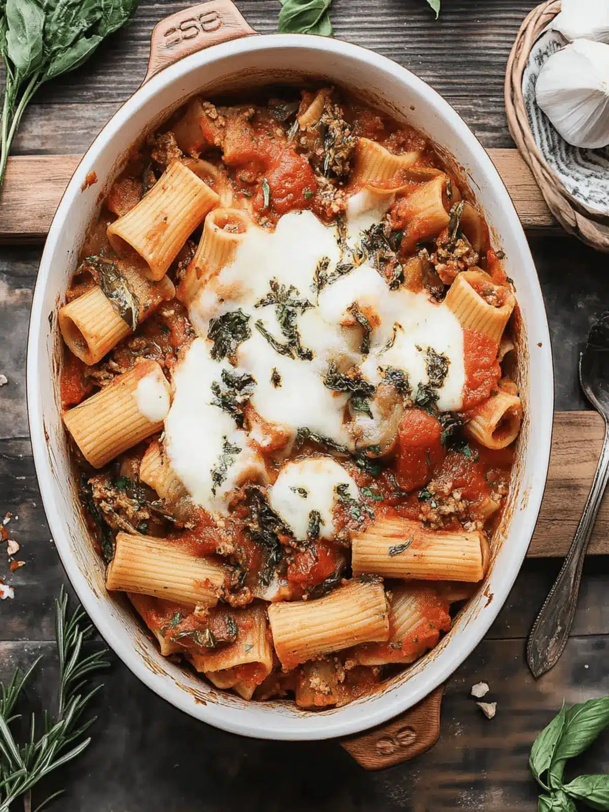 Spicy Rigatoni Bake with Sausage and Melty Mozzarella Delight 2 Spicy Rigatoni