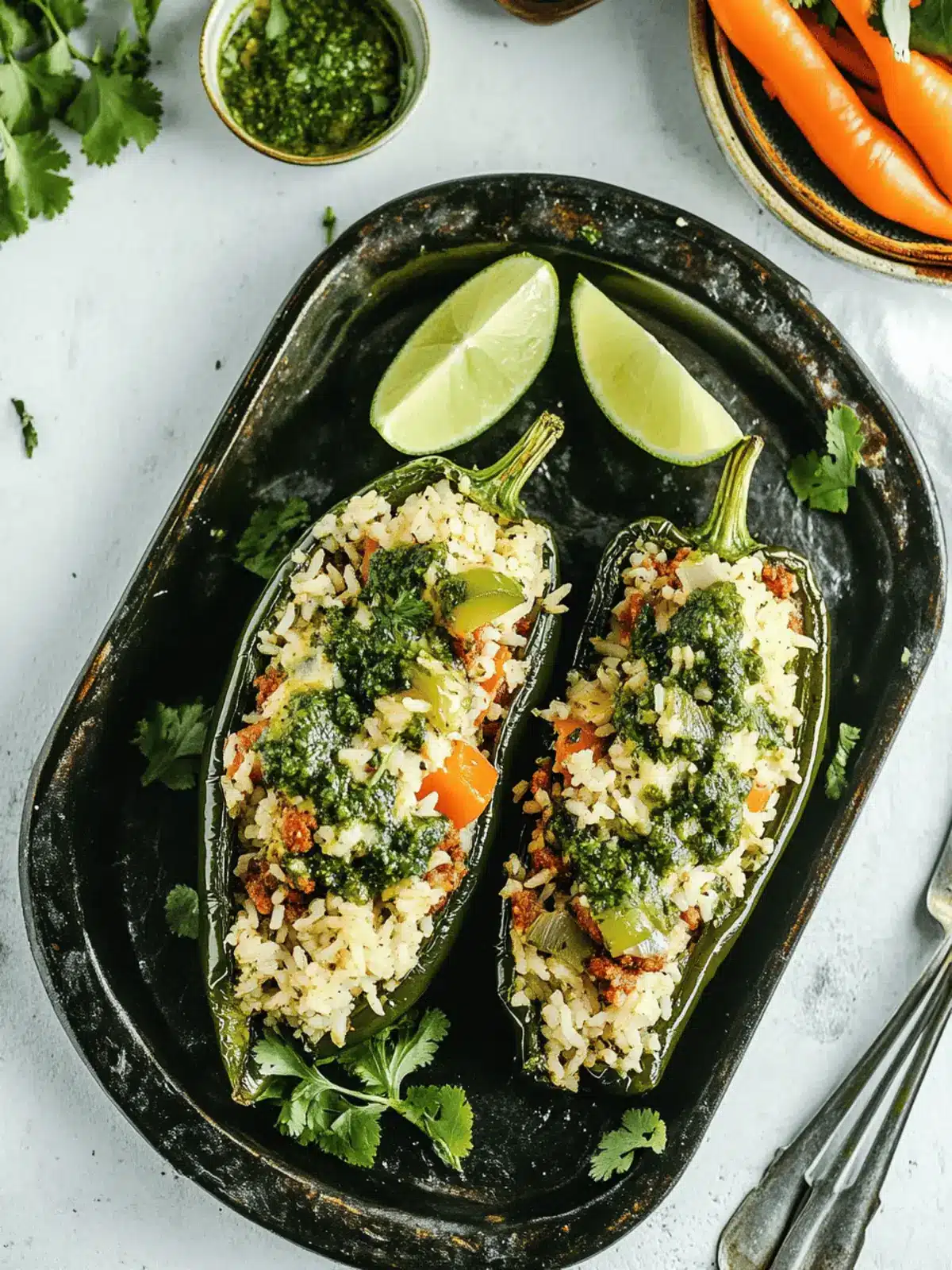 Stuffed Poblano Peppers with Chimichurri Rice and Chorizo Bliss 5 Stuffed Poblano Peppers with Chimichurri Rice and Chorizo