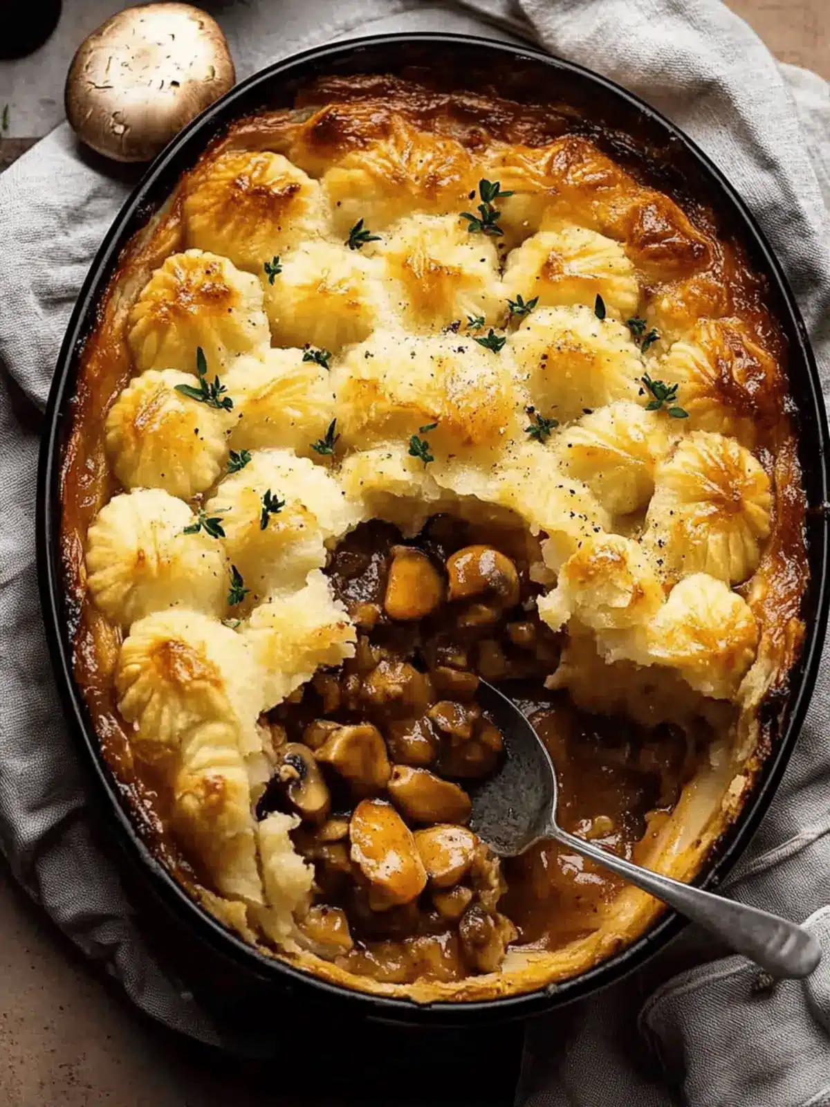 Irresistible Chicken Mushroom Pie with Duchess Potato Bliss 2 Chicken Mushroom Pie with Duchess Potato