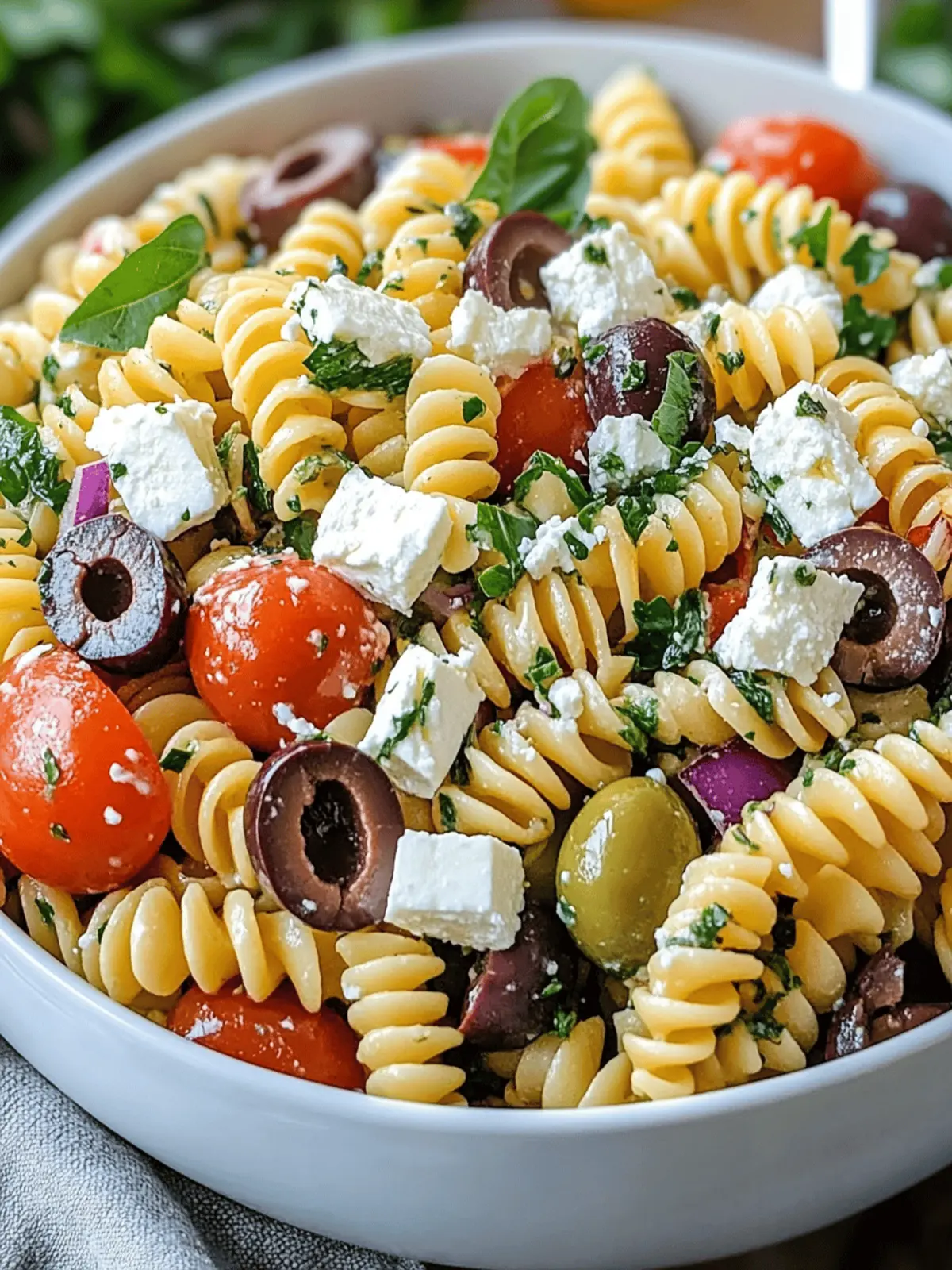 Greek Pasta Salad Recipe with Feta and Olives: Fresh & Easy 2 Greek Pasta Salad Recipe with Feta and Olives