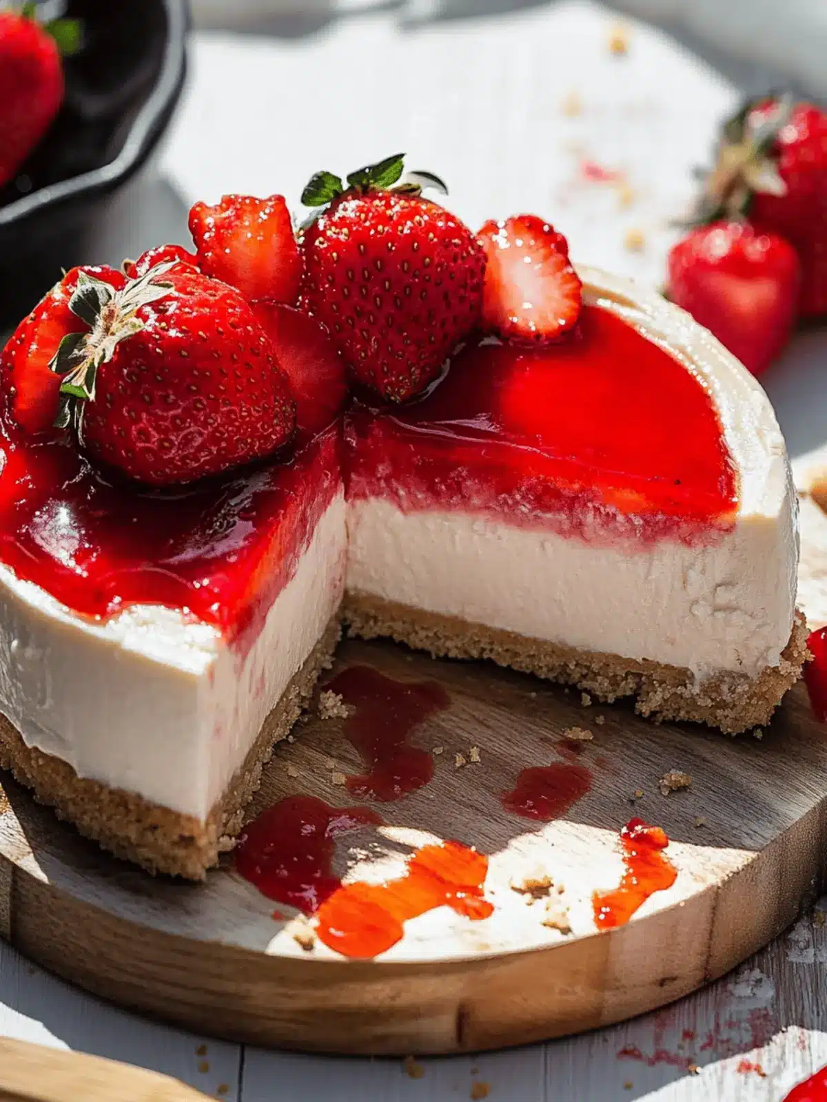 Decadent Strawberry Cheesecake with Buttery Shortbread Crust 5 Strawberry Cheesecake