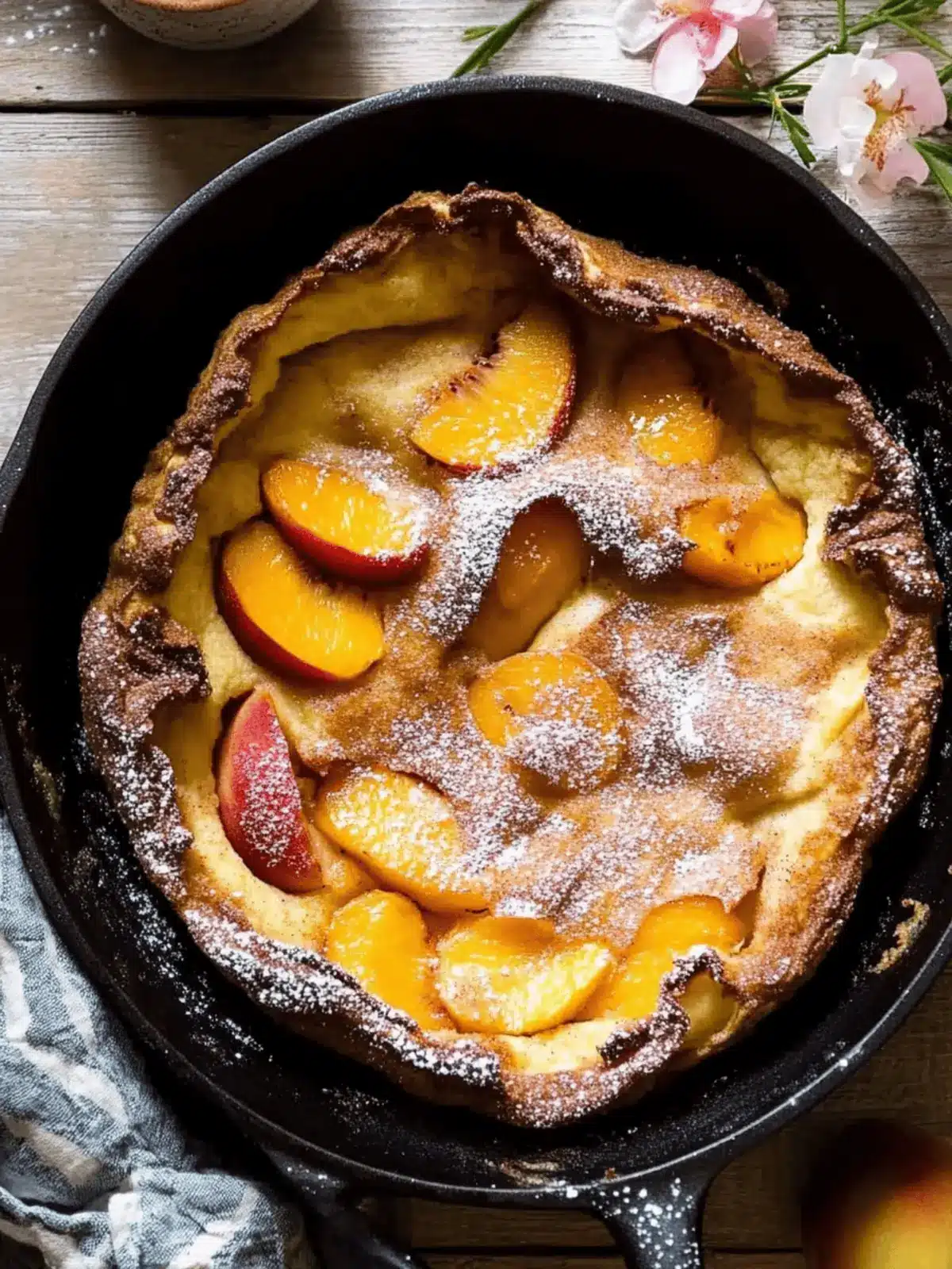 Cinnamon Sugar Peach Dutch Baby for the Perfect Summer Brunch 5 Cinnamon Sugar Peach Dutch Baby