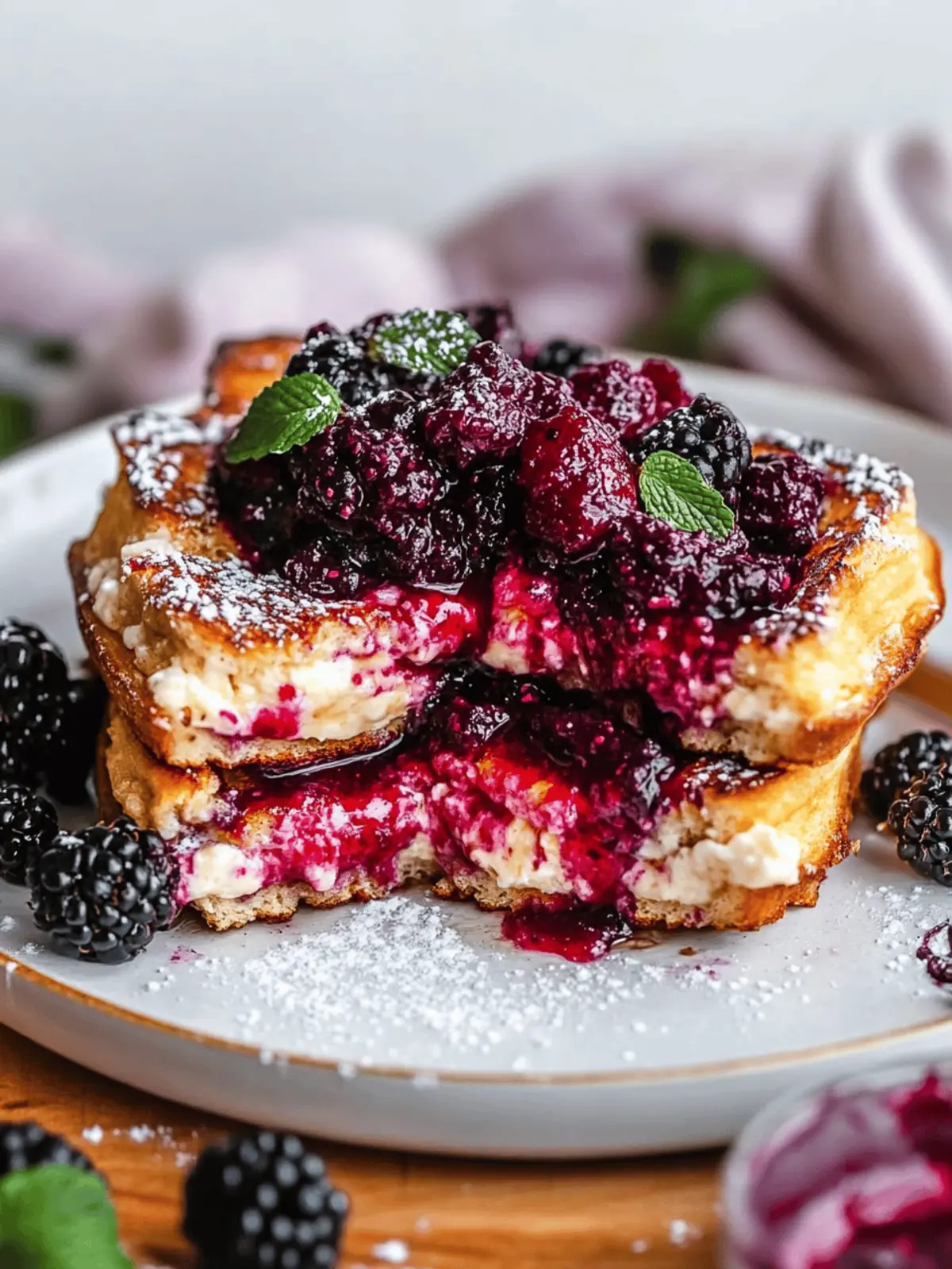 Cream Cheese Stuffed Blackberry Compote French Toast Bliss 3 Cream Cheese Stuffed Blackberry Compote French Toast
