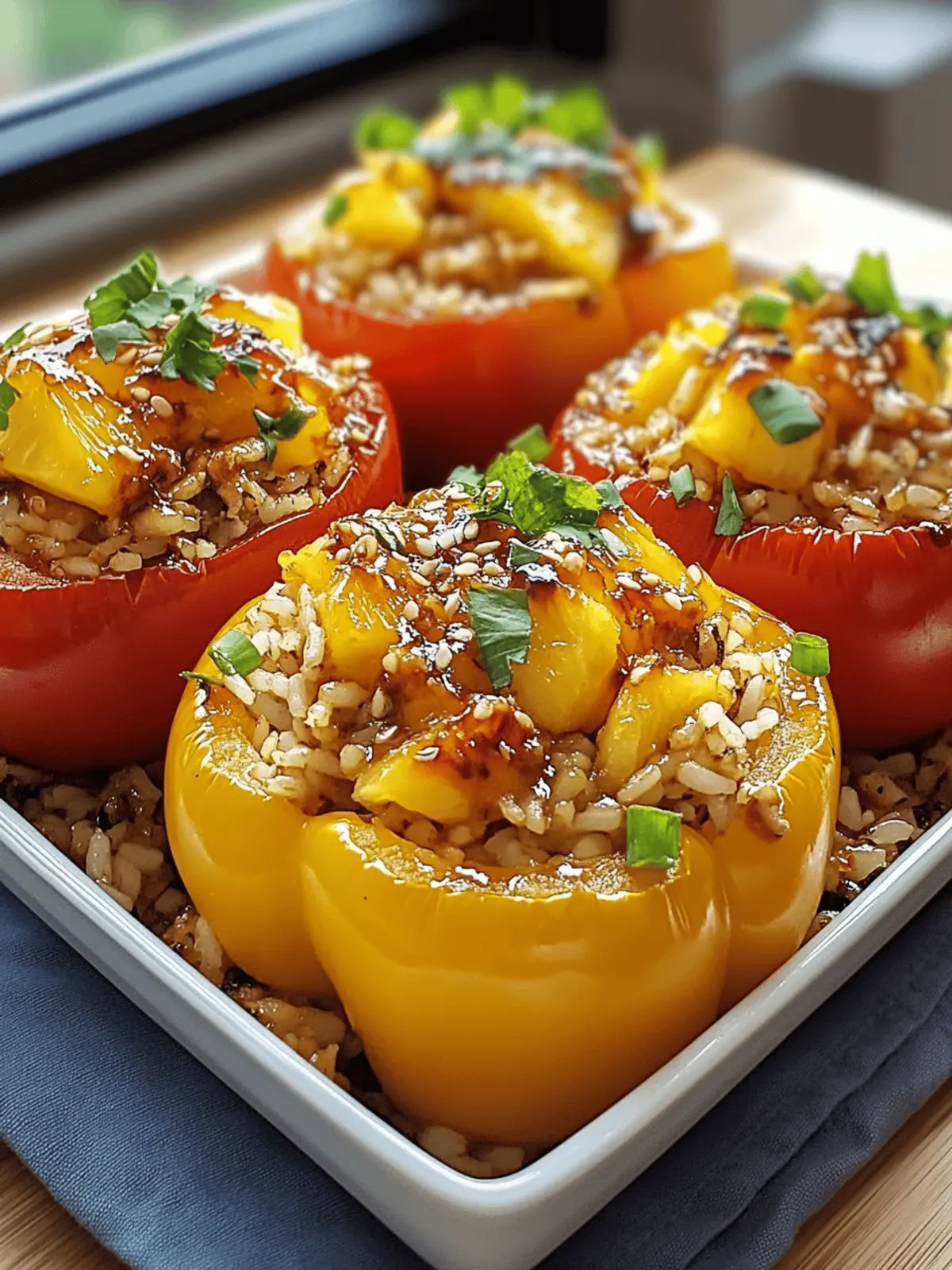 Teriyaki Pineapple Chicken & Rice Stuffed Peppers Made Easy 2 Teriyaki Pineapple Chicken & Rice Stuffed Peppers Delight