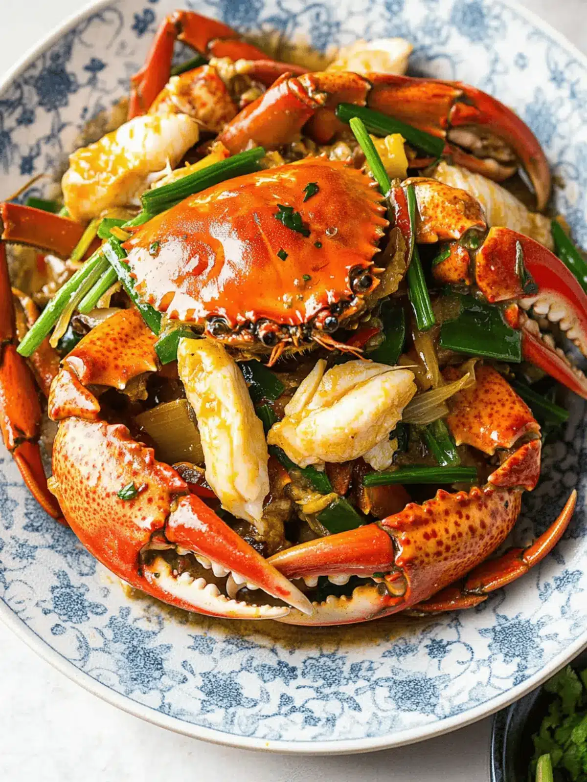 Savory Stir-fried Crab with Ginger and Scallion Delight 5 Stir-fried Crab with Ginger and Scallion
