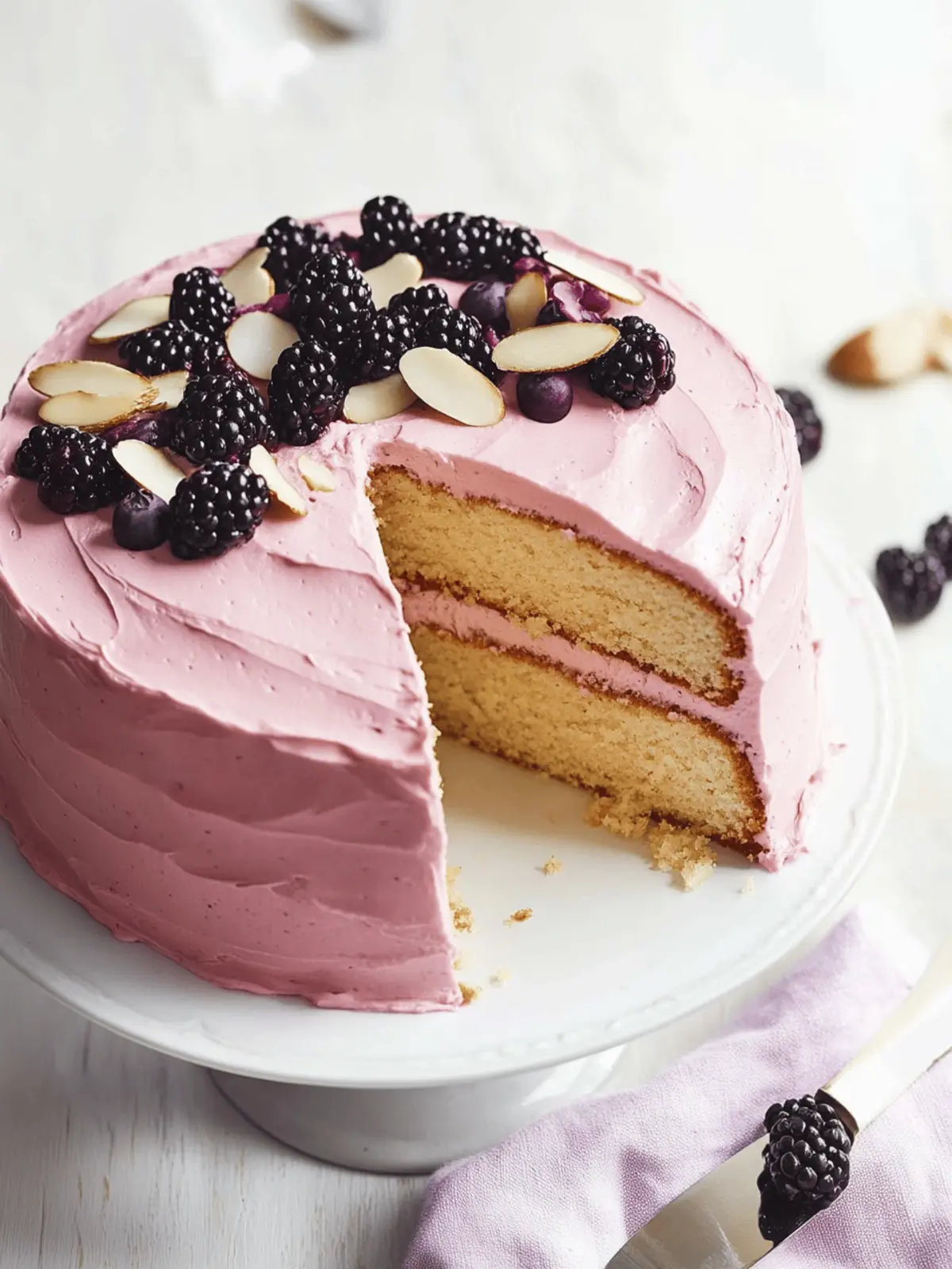 Indulge in Almond Layer Cake with Blackberry Buttercream Bliss 2 Almond Layer Cake with Blackberry Buttercream