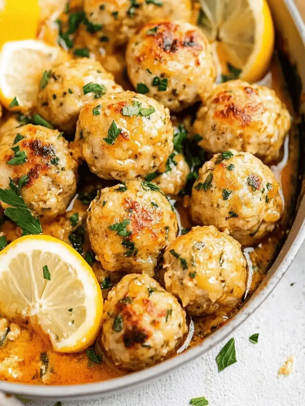 Delicious Chicken Romano Meatballs in Zesty Lemon Sauce 2 Chicken Romano Meatballs