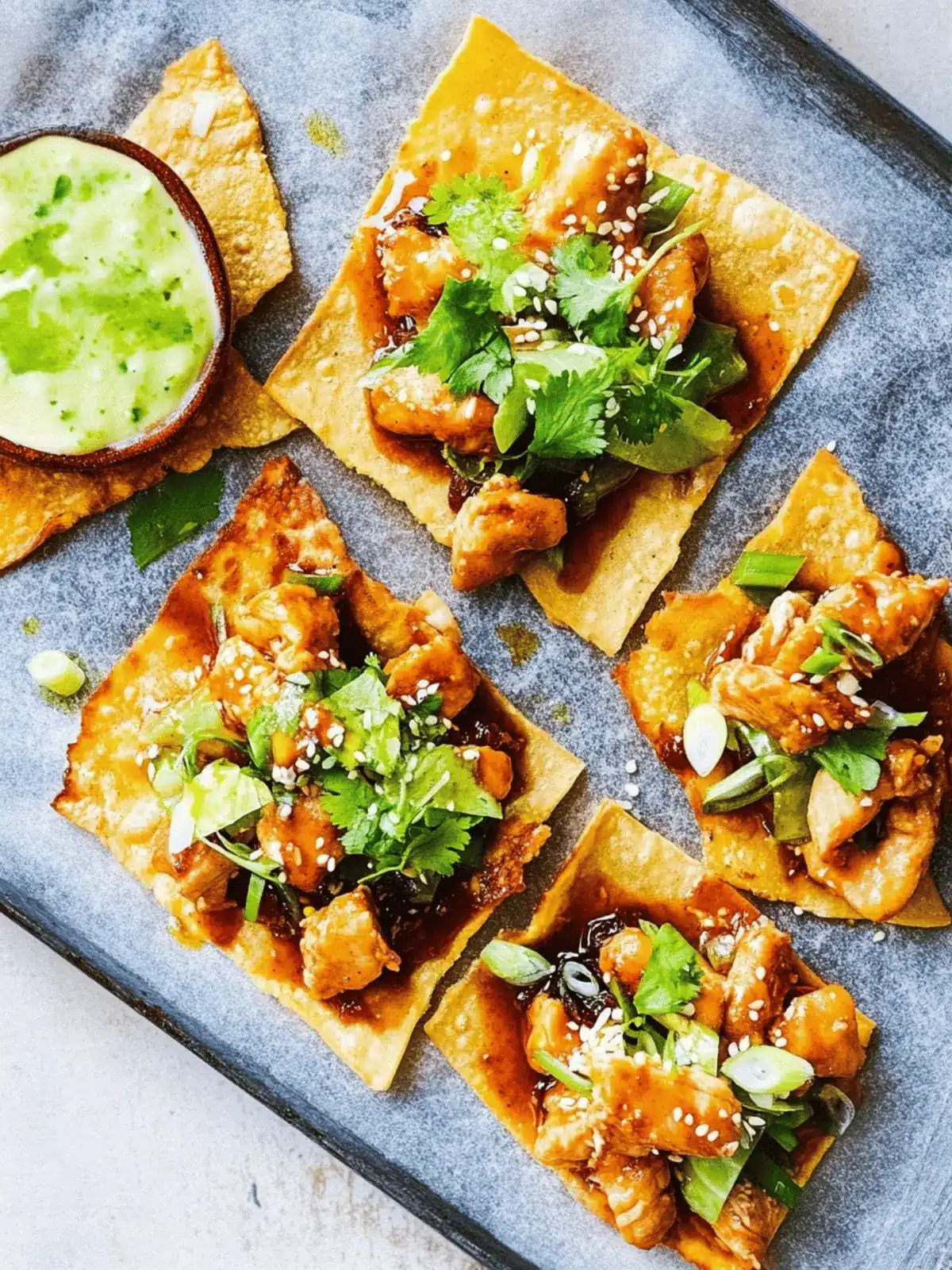 Hoisin Chicken Wonton Tostadas - Quick Flavor Explosion 2 Hoisin Chicken Wonton Tostadas