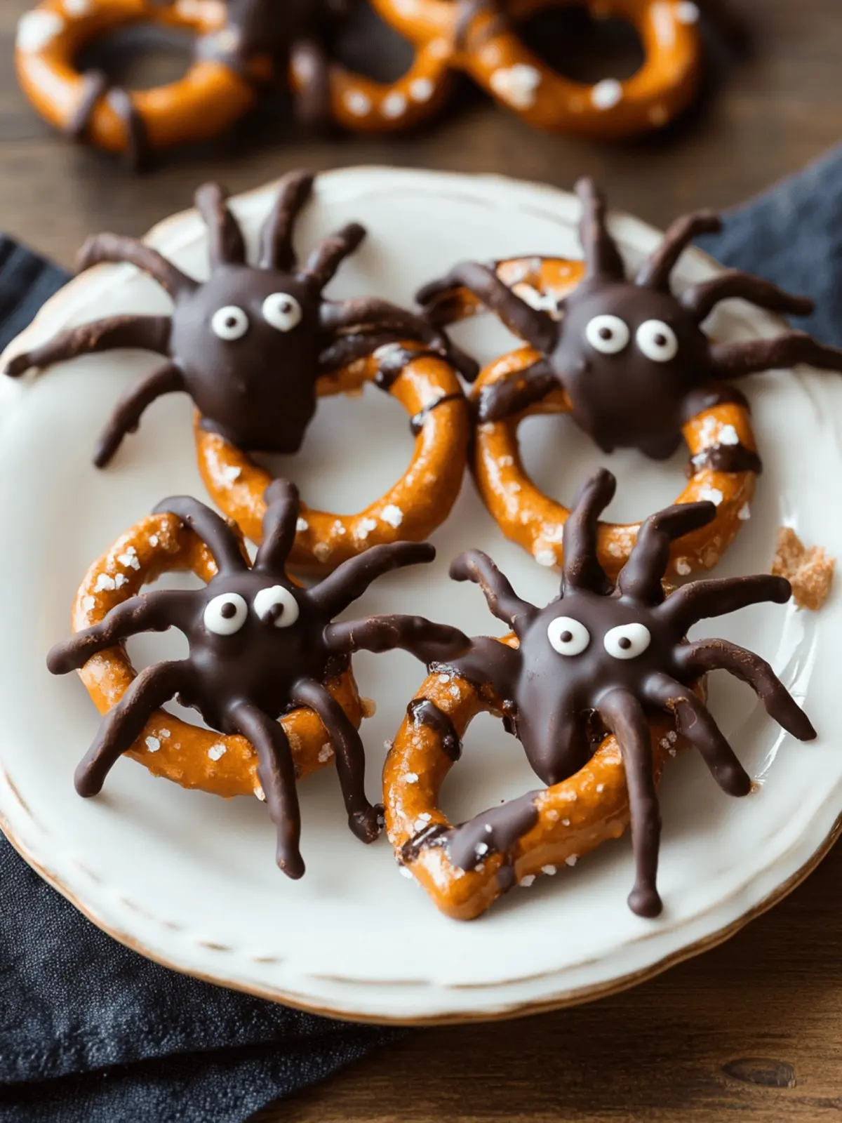 Spooky Spider Chocolate Pretzels for Fun Halloween Treats 3 Spooky Spider Chocolate Pretzels