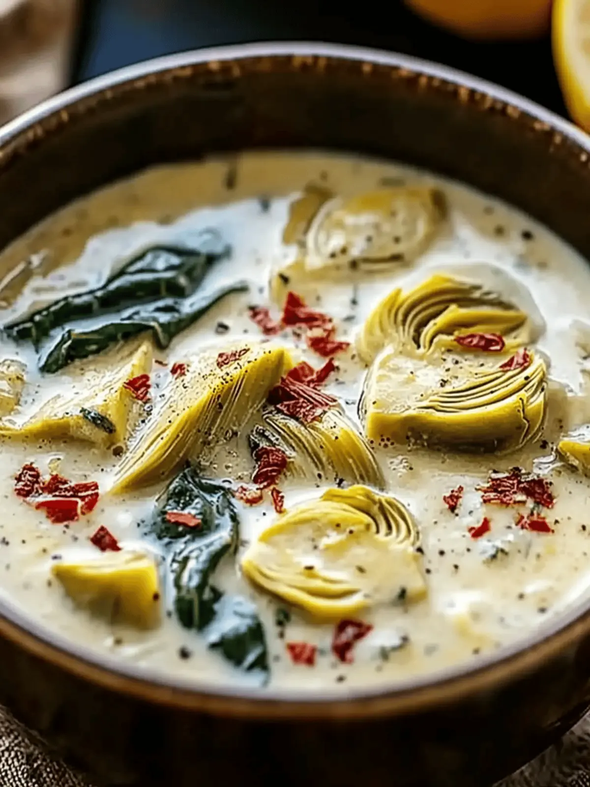 Creamy Lemony Tuscan Artichoke Soup for Cozy Nights 2 Creamy Lemony Tuscan Artichoke Soup