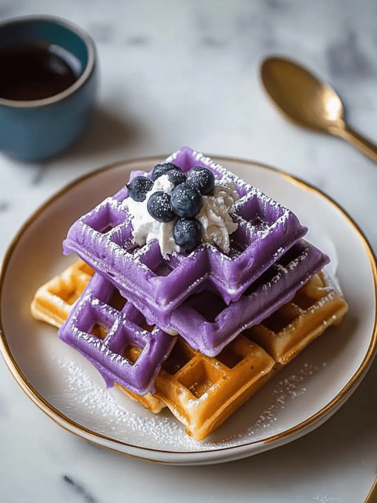 Ube Waffles with Macapuno Syrup: A Colorful Breakfast Delight 3 Ube Waffles with Macapuno Syrup
