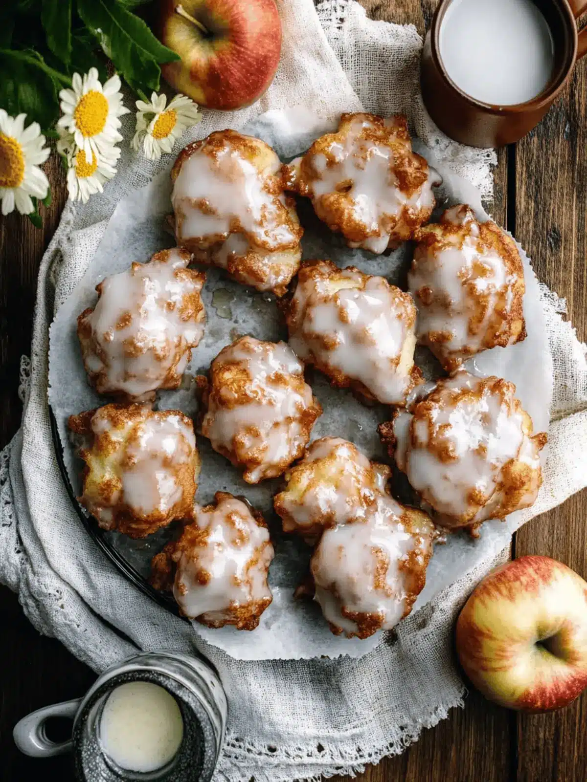 Irresistible Apple Fritters with Salted Maple Glaze Recipe 4 Apple Fritters with Salted Maple Glaze
