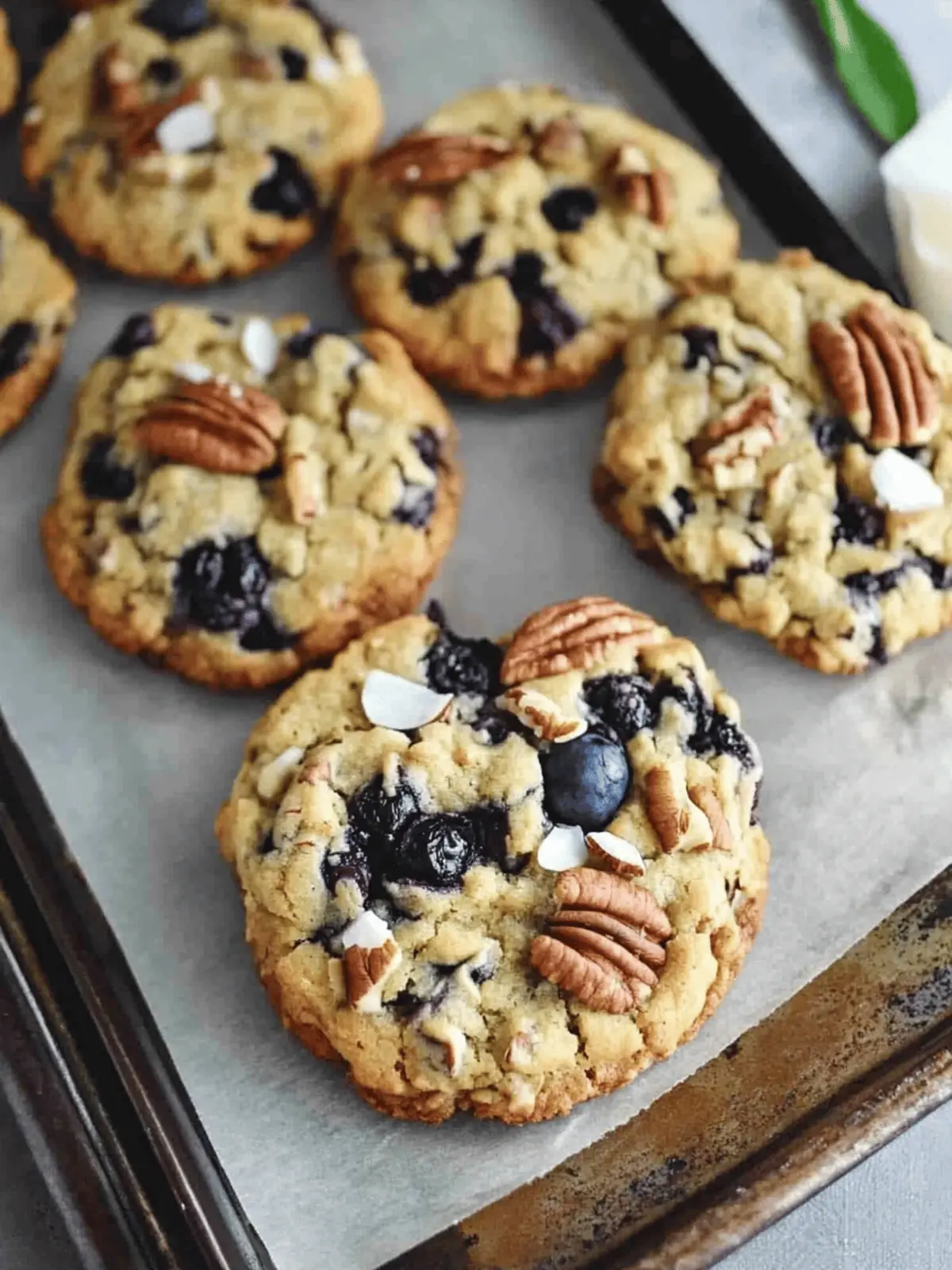 Blueberry Coconut Pecan Cookies that Melt in Your Mouth 2 Blueberry Coconut Pecan Cookies