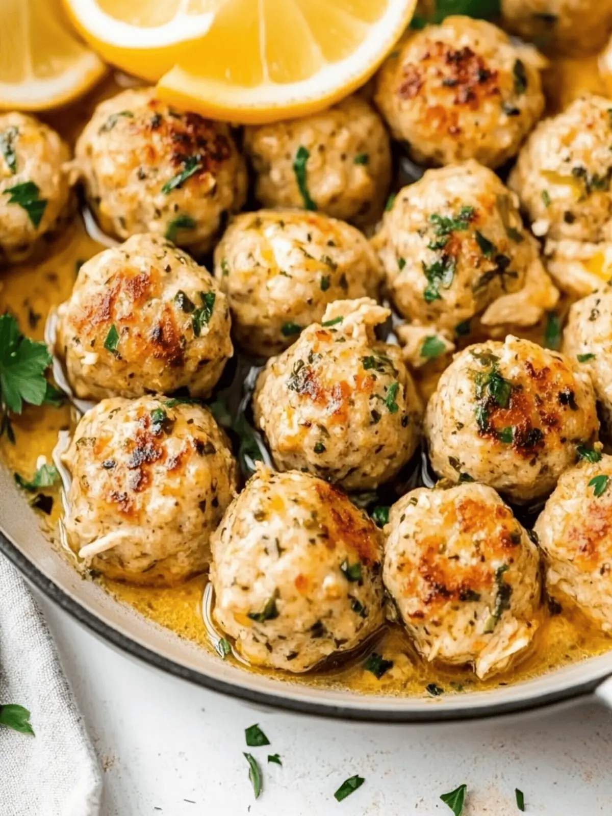 Delicious Chicken Romano Meatballs in Zesty Lemon Sauce 4 Chicken Romano Meatballs