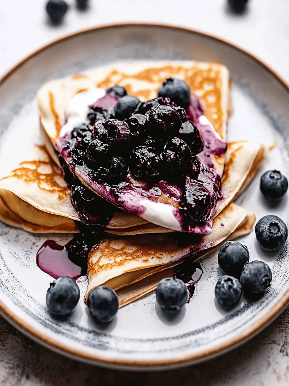 Irresistible Crepes with Blueberry Sauce for Sweet Dreams 2 Crepes with Blueberry Sauce