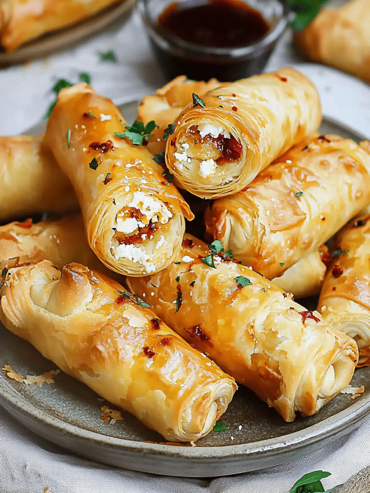 Irresistible Flaky Chili Honey Feta Rolls Appetizer Recipe 4 Flaky Chili Honey Feta Rolls Appetizer