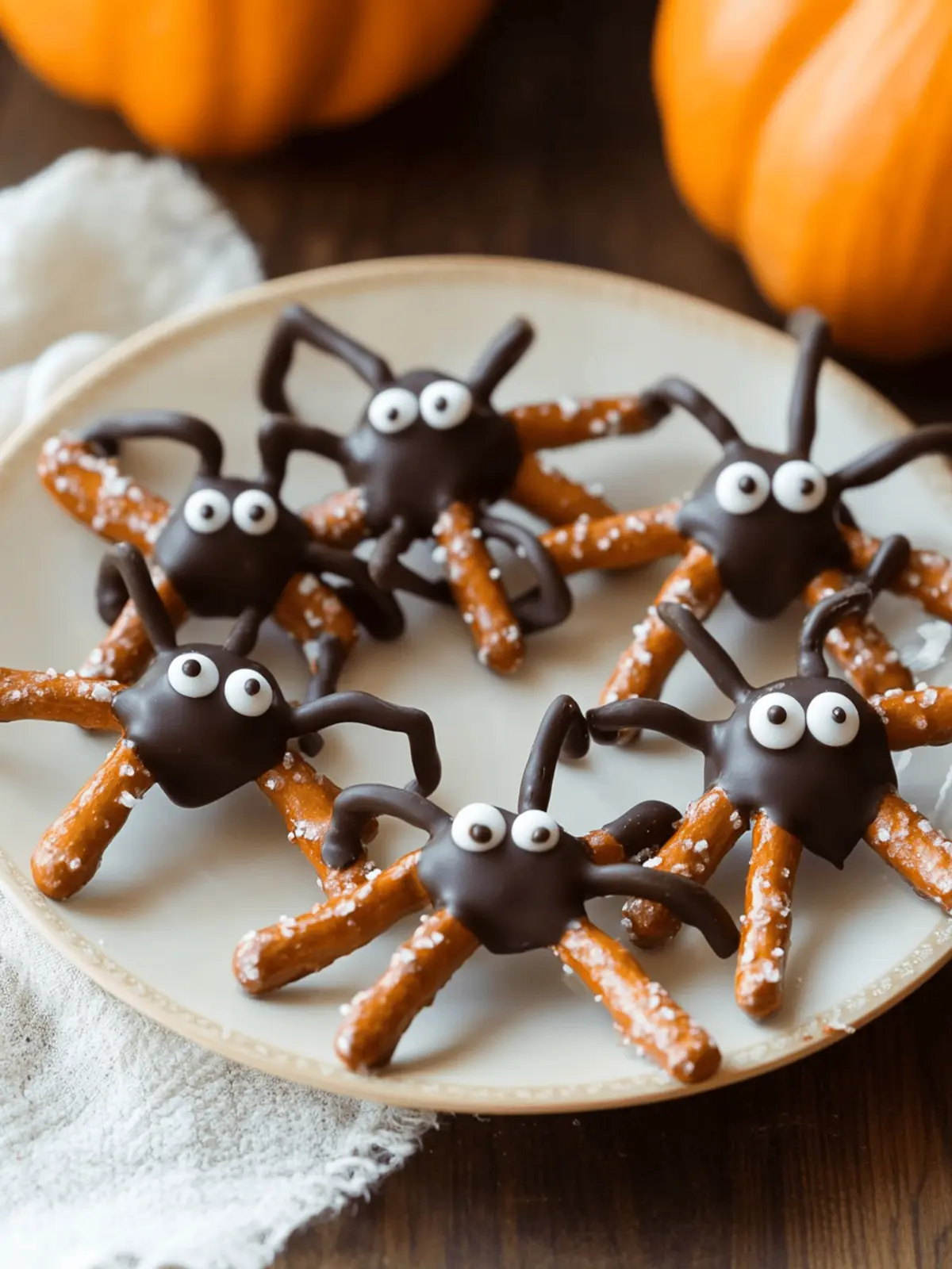 Spooky Spider Chocolate Pretzels for Fun Halloween Treats 5 Spooky Spider Chocolate Pretzels