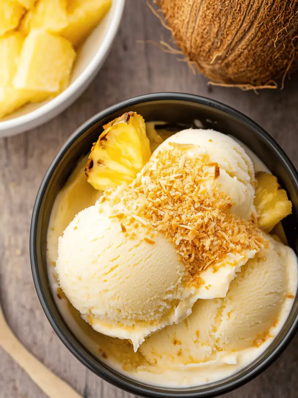 Pineapple Toasted Coconut Ice Cream: Your Tropical Escape 2 Pineapple Toasted Coconut Ice Cream