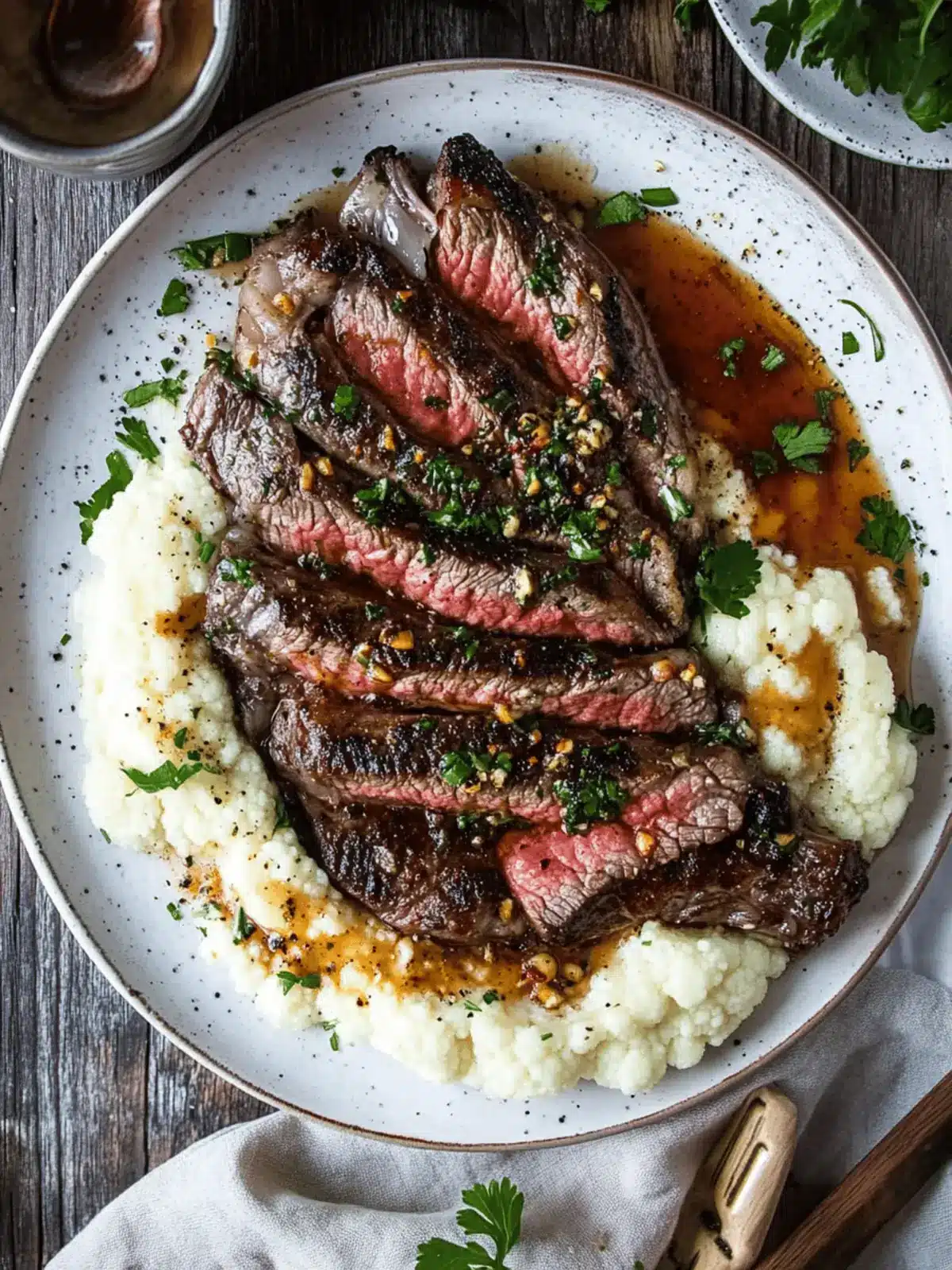 Savory Brown Butter Steak with Roasted Garlic Cauliflower Bliss 5 Brown Butter Steak with Roasted Garlic Whipped Cauliflower